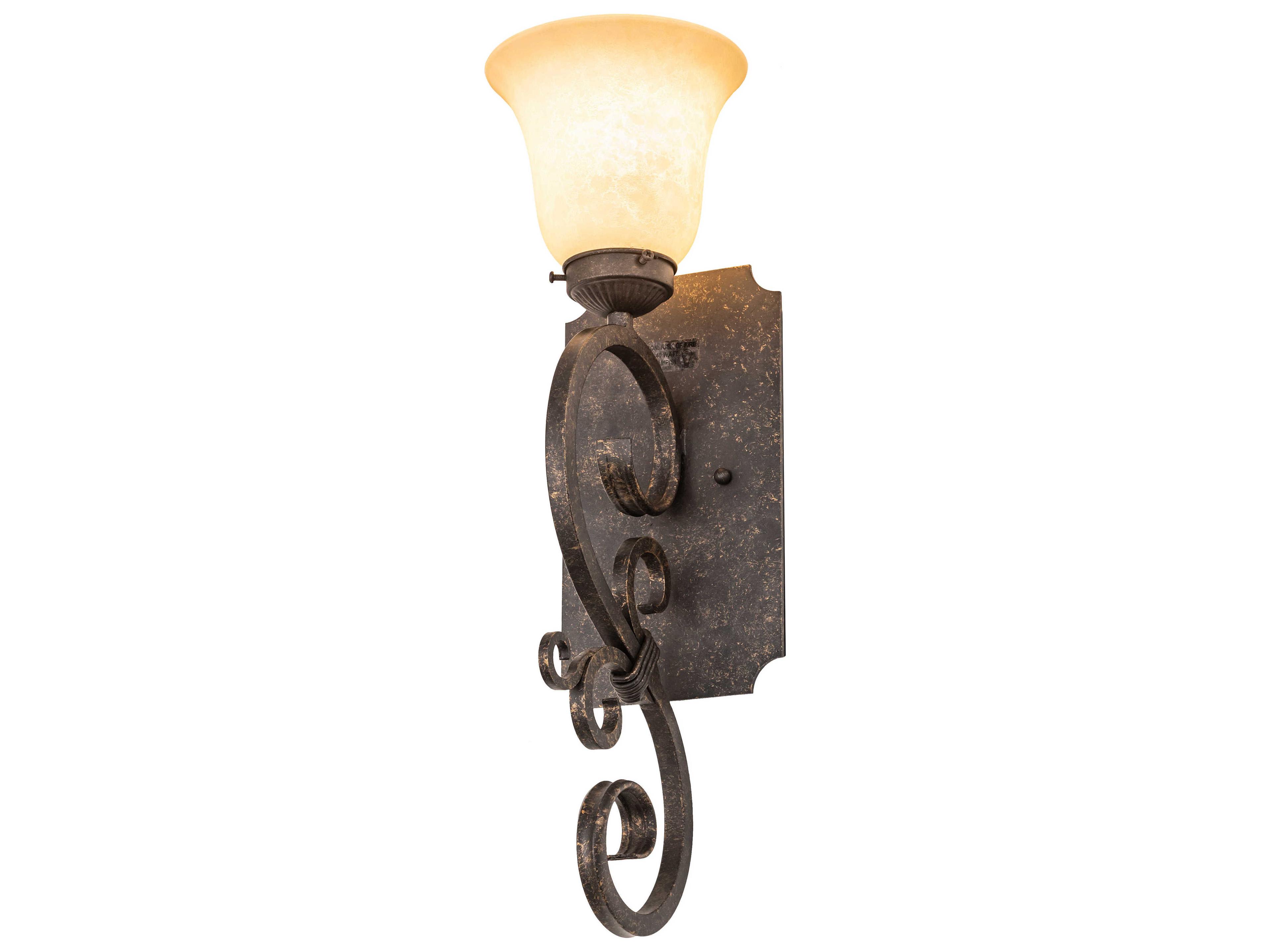 Thierry 1-Light Bronze Glass Wall Sconce