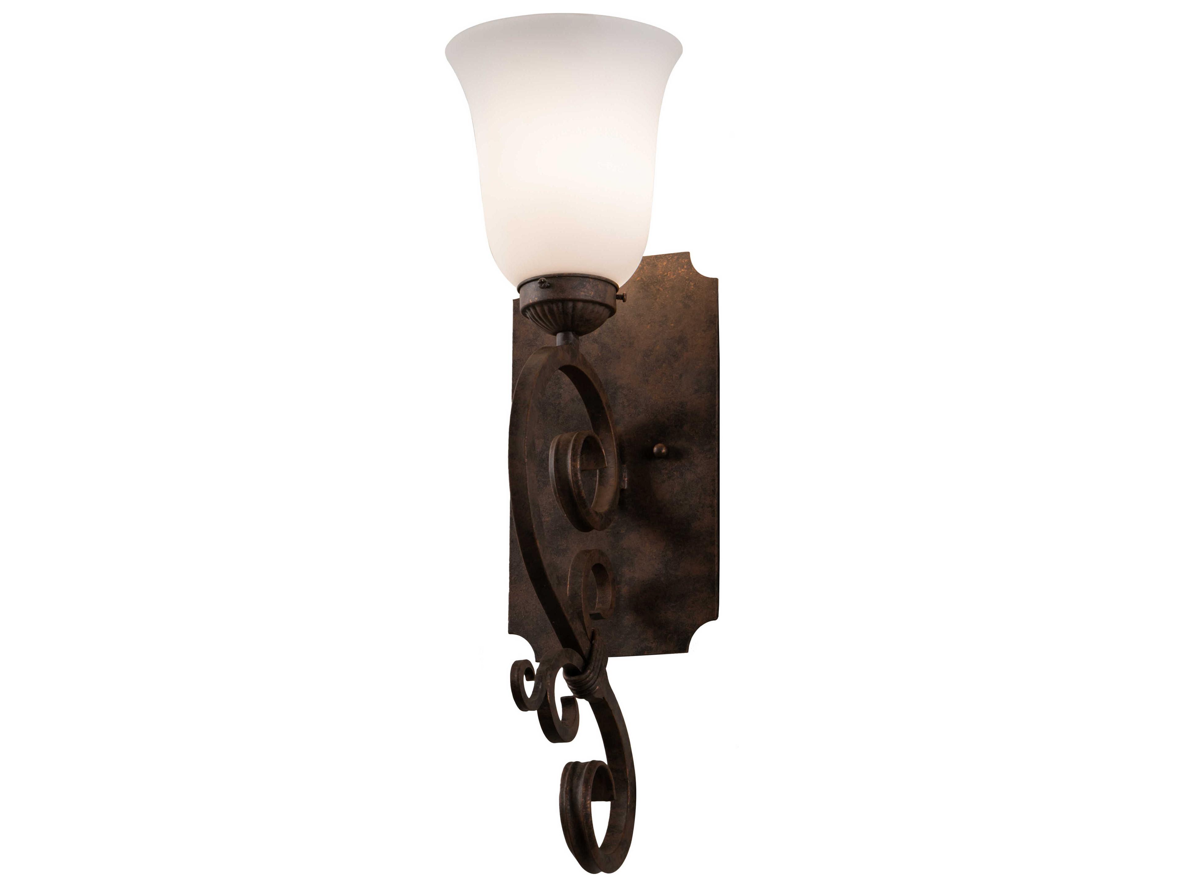 Thierry 1-Light Rust Antique Brown Glass Wall Sconce