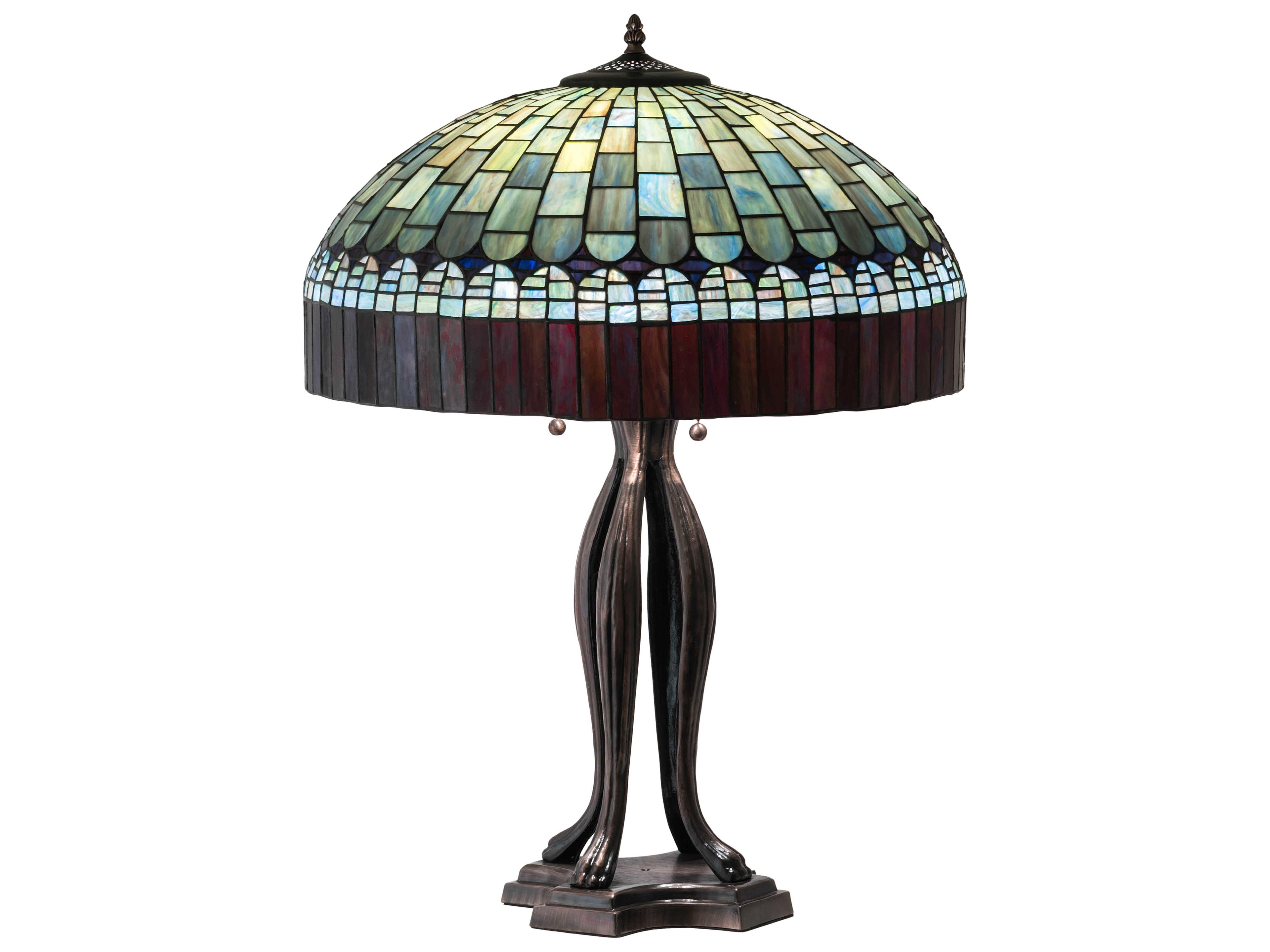 Tiffany Candice Glass Mahogany Bronze Buffet Lamp