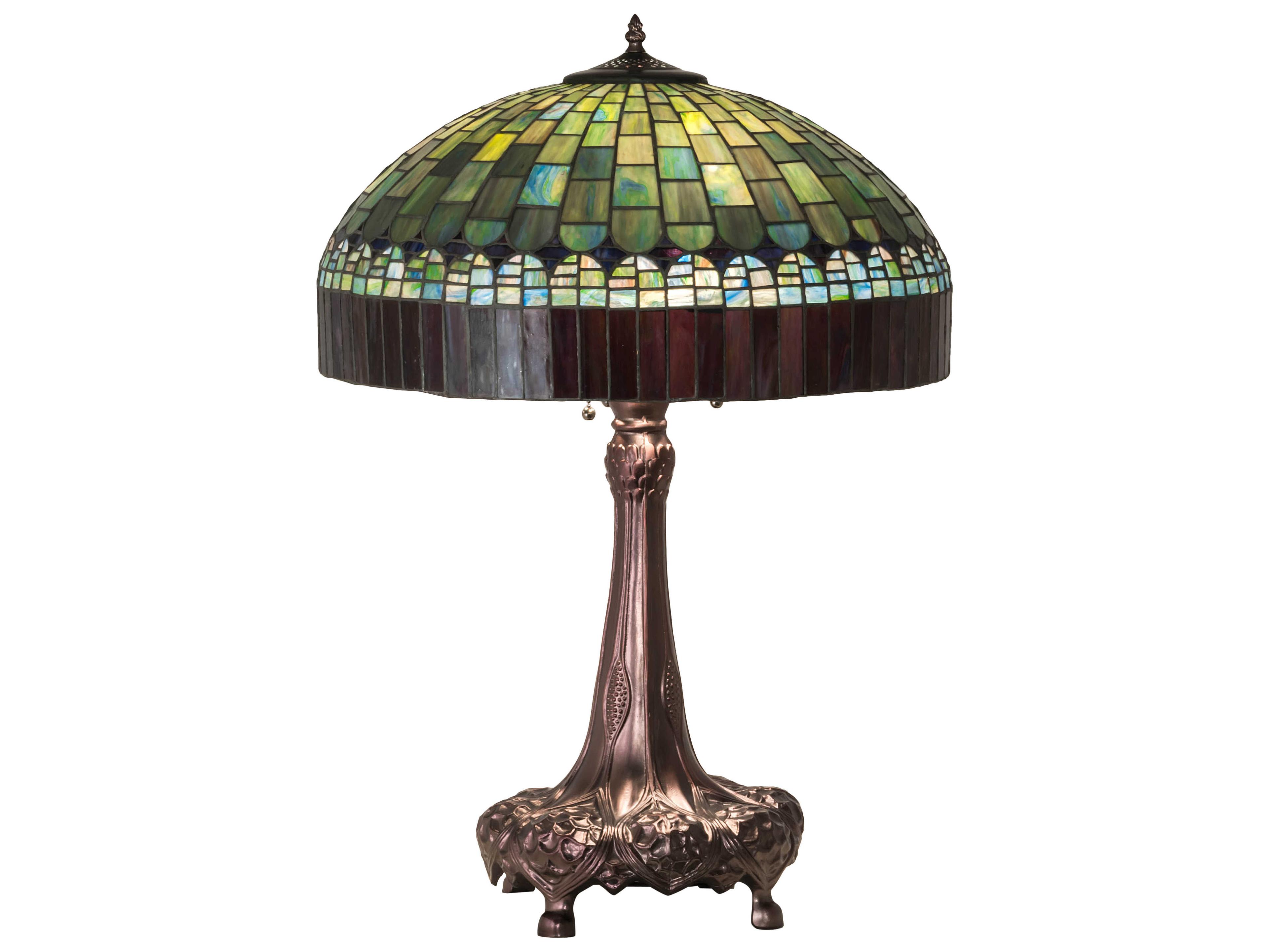 Tiffany Candice Glass Mahogany Bronze Buffet Lamp