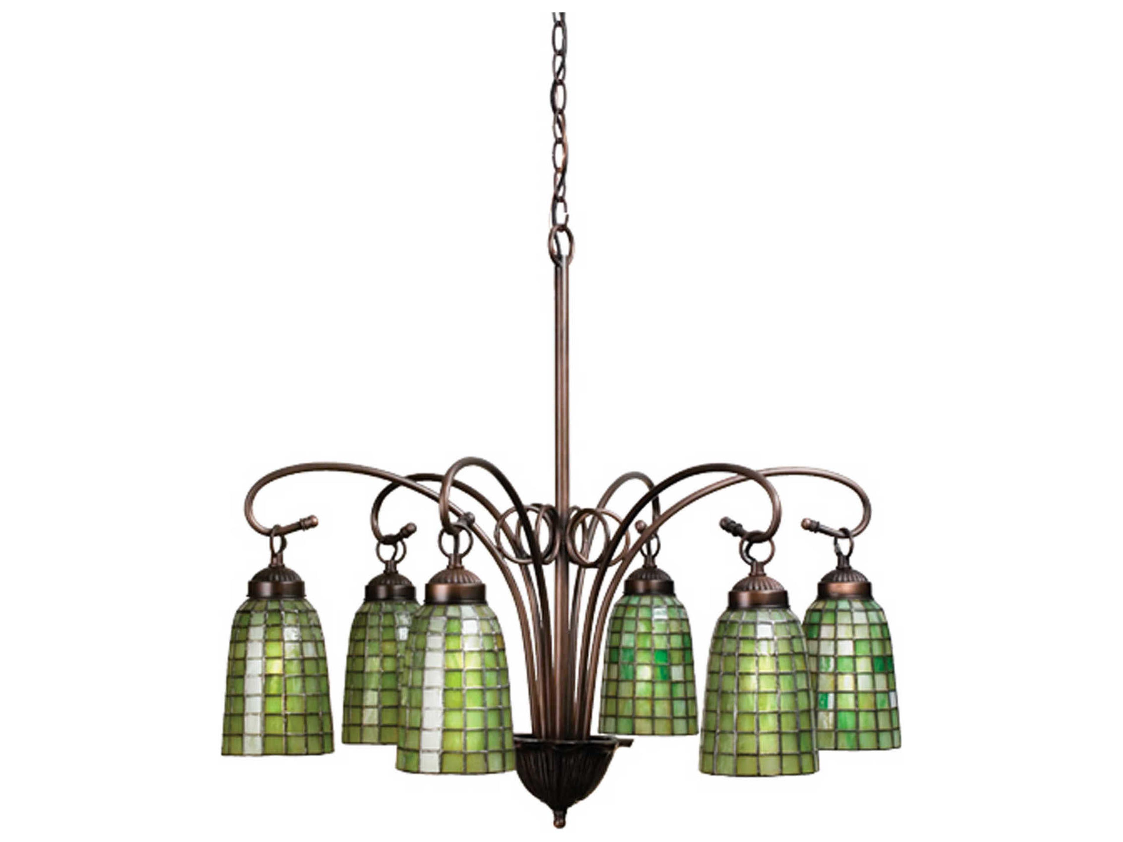 Tiffany 6-Light Bronze Bell Chandelier
