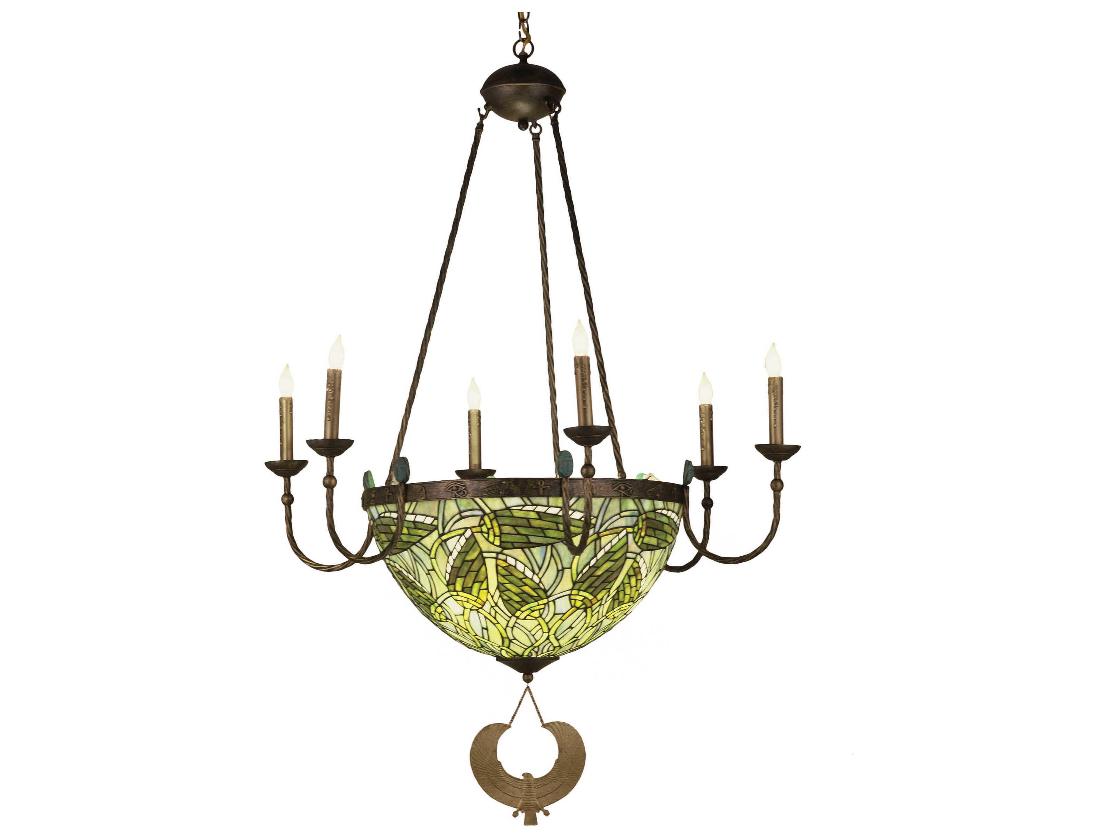 Tiffany 4-Light Brown Candelabra Chandelier