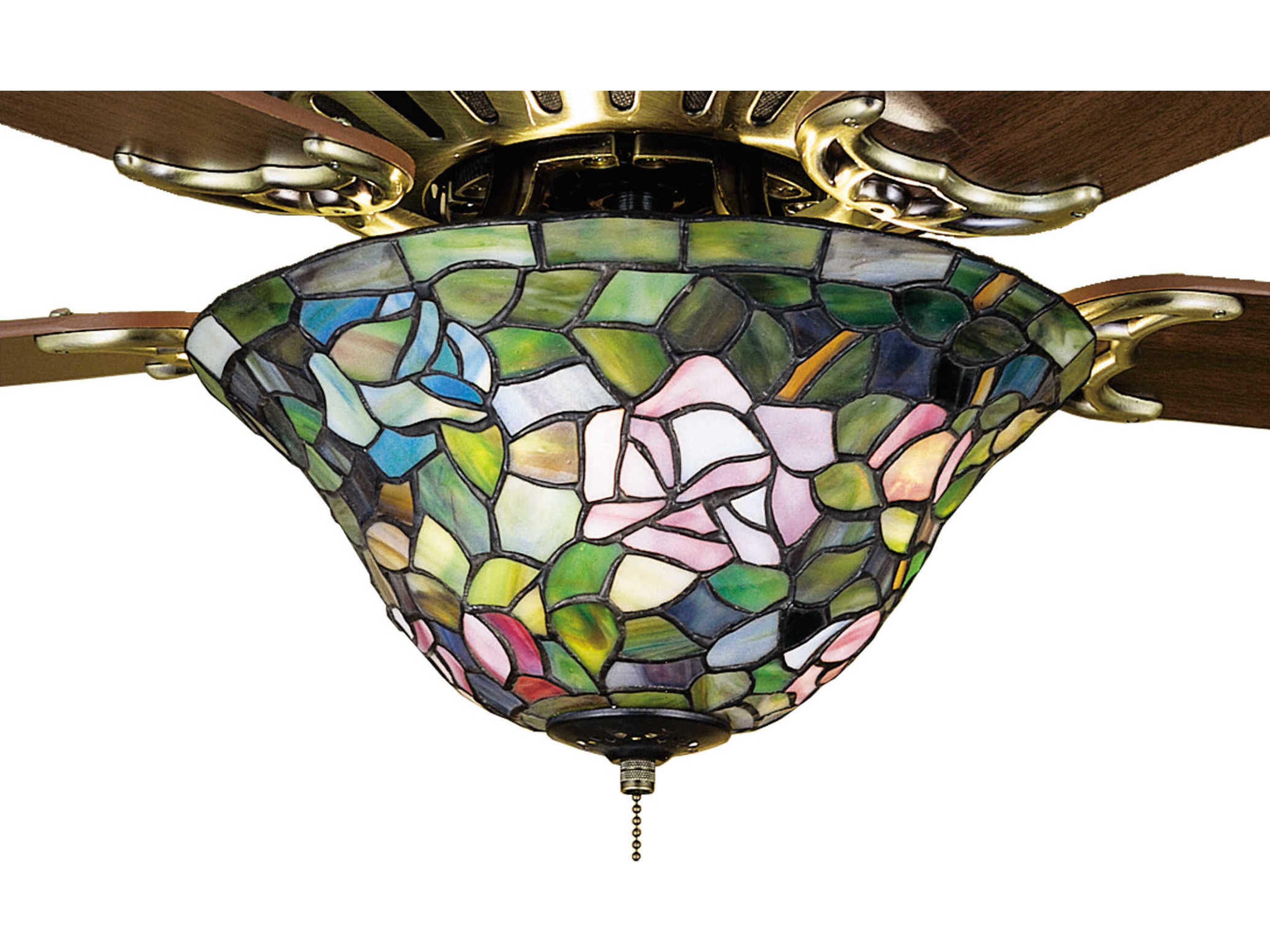 Tiffany Rosebush Fan Light Fixture