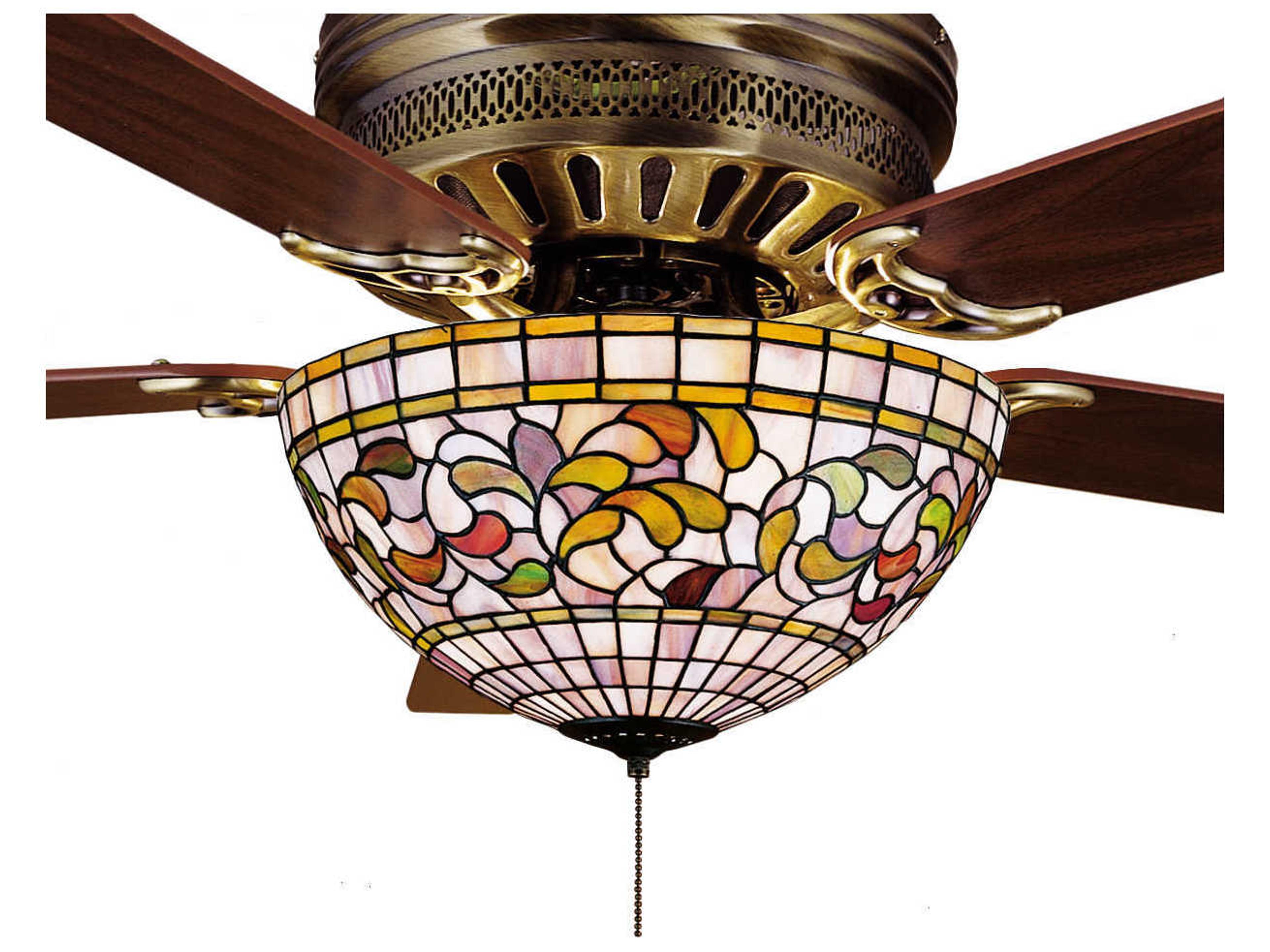 Tiffany Turning Leaf Fan Light
