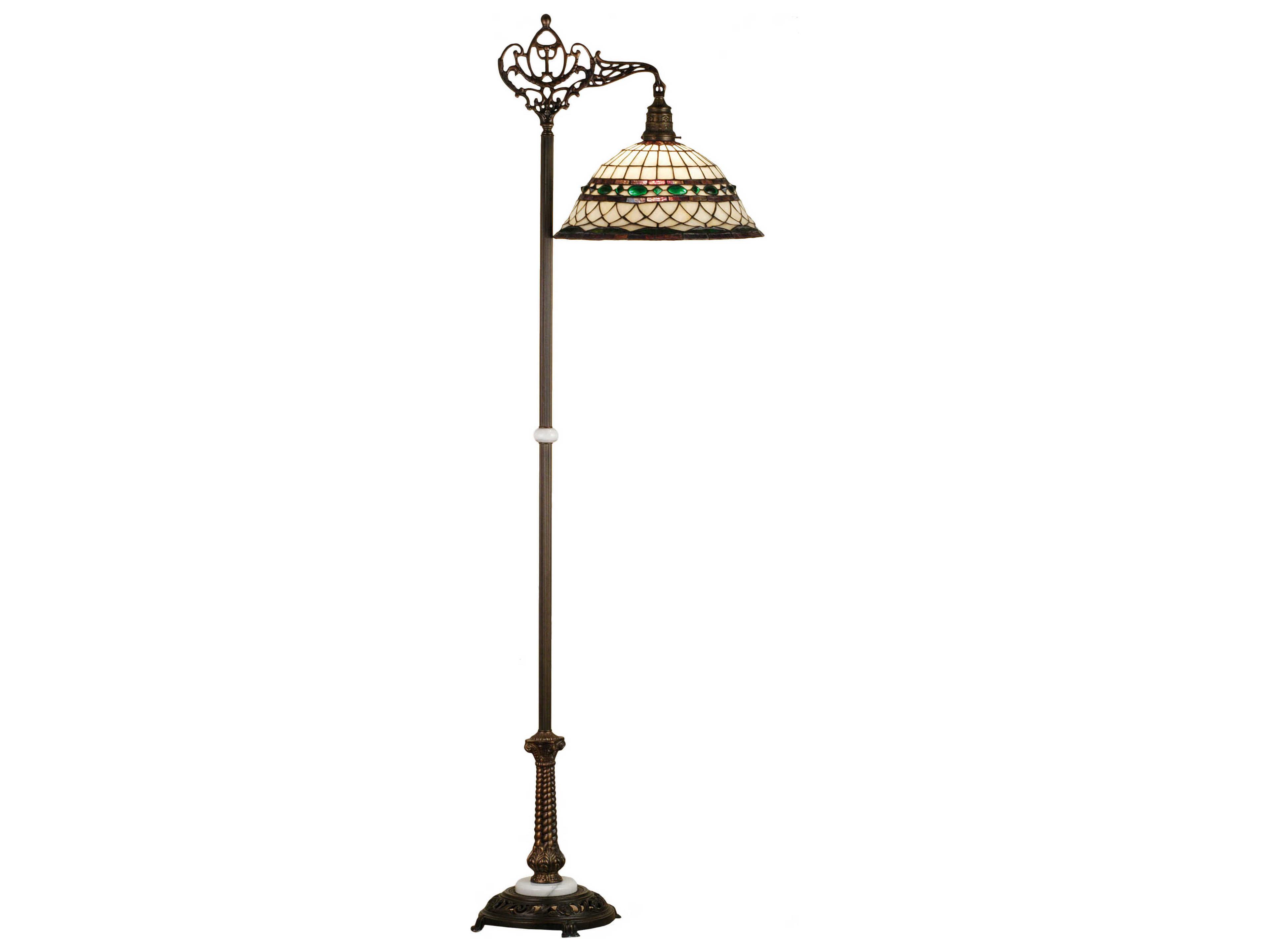 Tiffany Roman Bridge Arm Bronze Floor Lamp