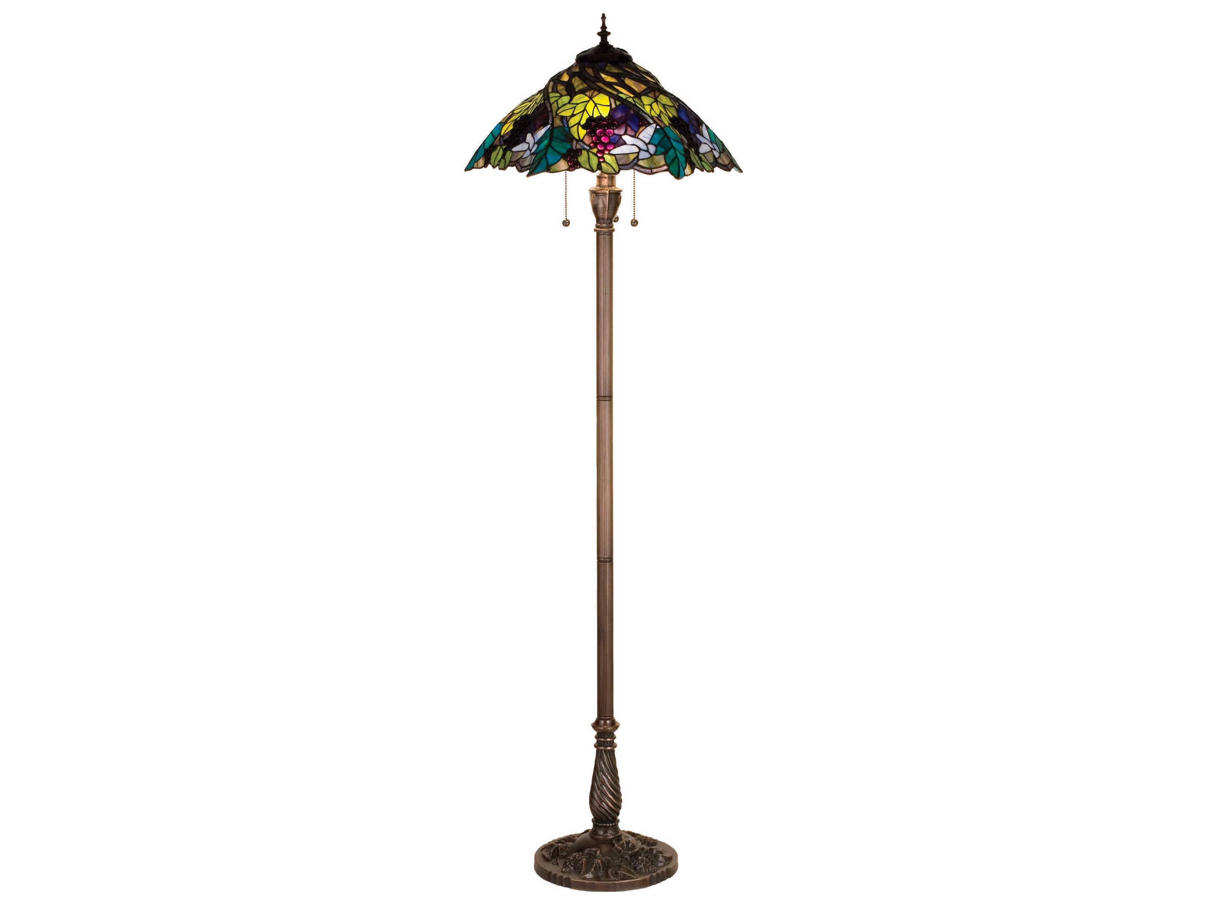 Tiffany Spiral Grape Bronze Floor Lamp