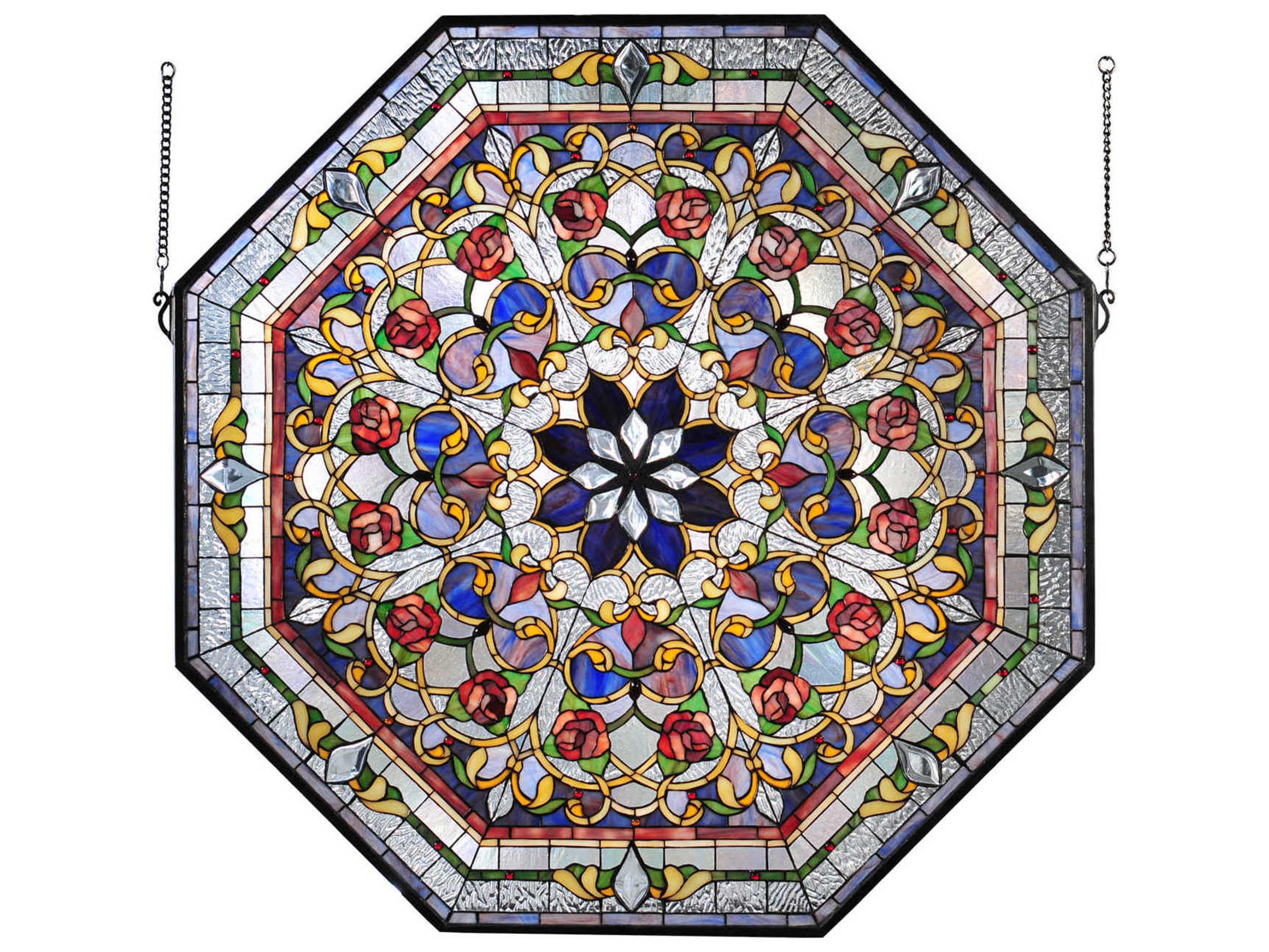 Tiffany Front Hall Floral Stained Glass Window