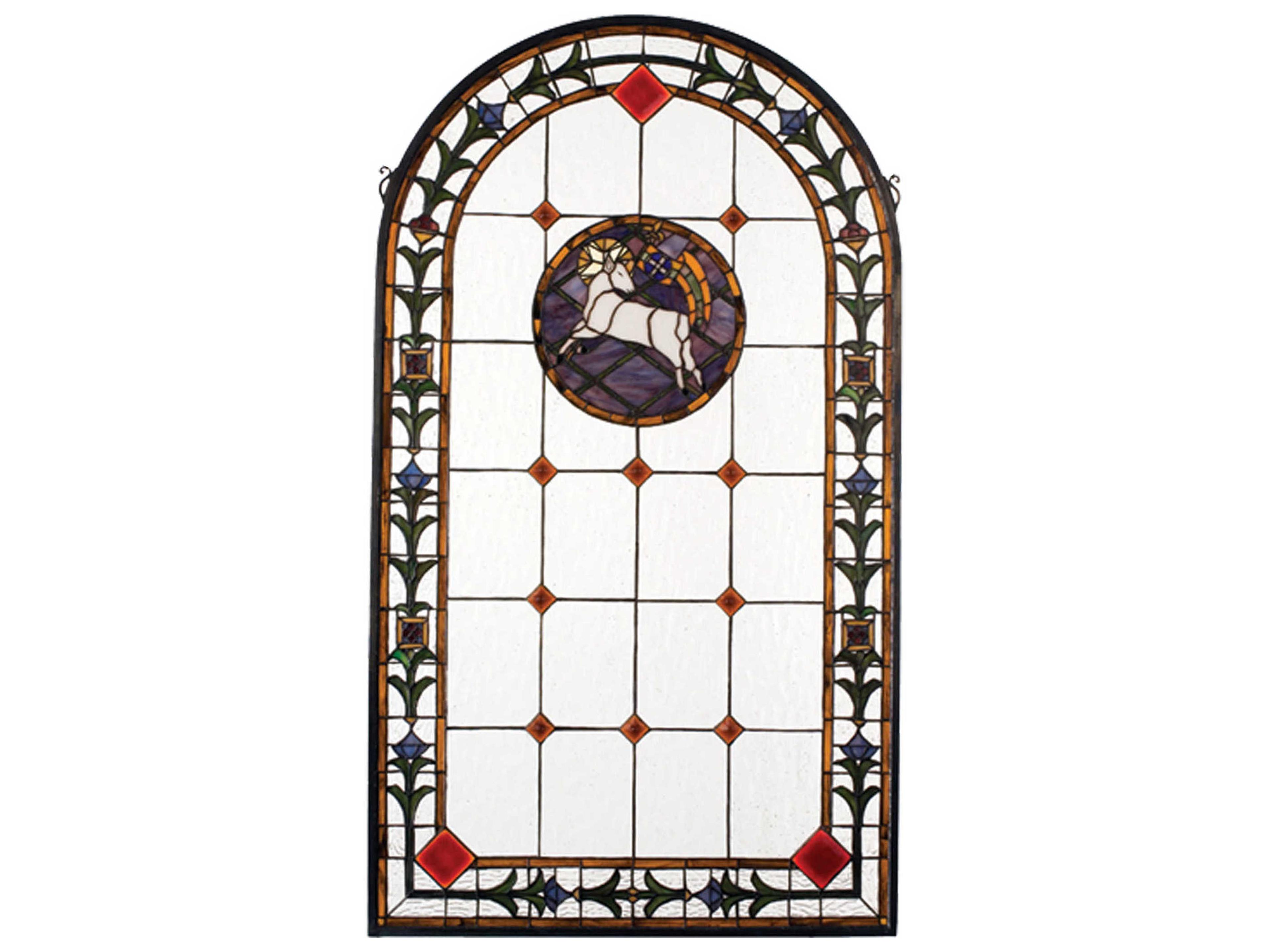 Tiffany Lamb of God Stained Glass Window