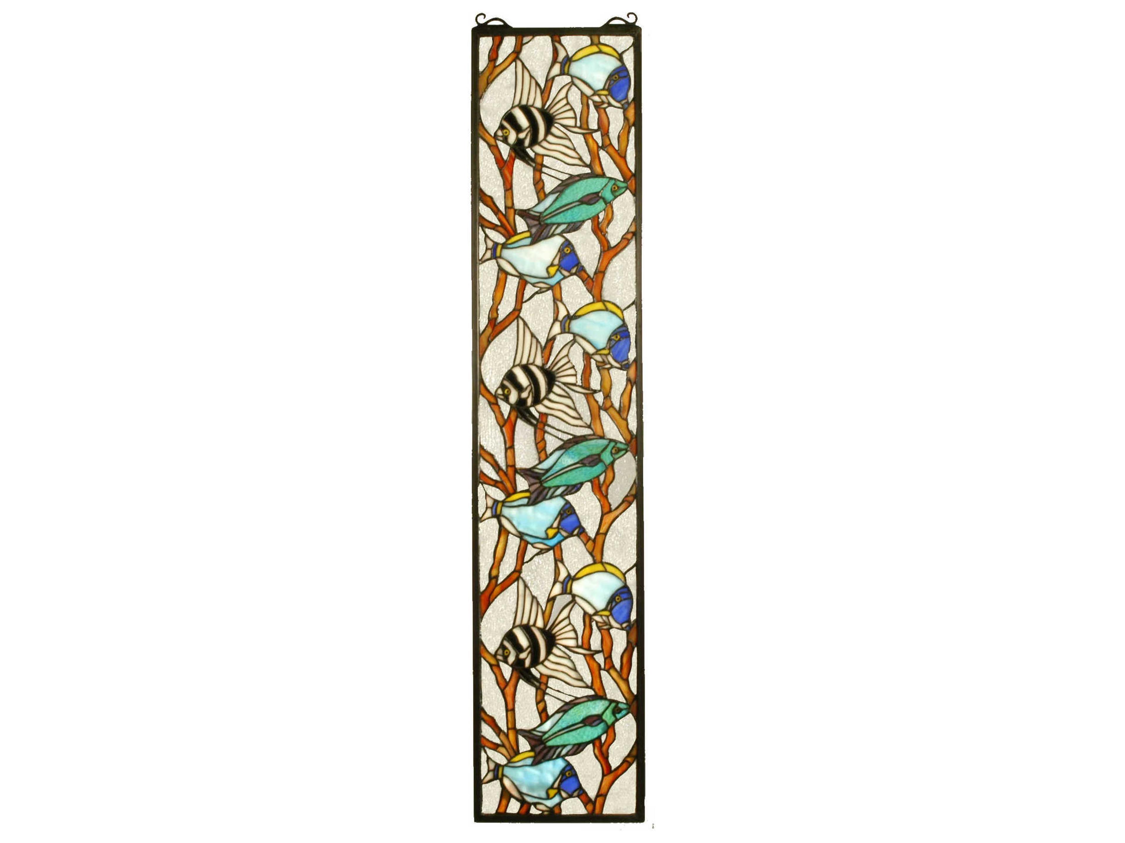 Tiffany Tropical Fish Stained Glass Window