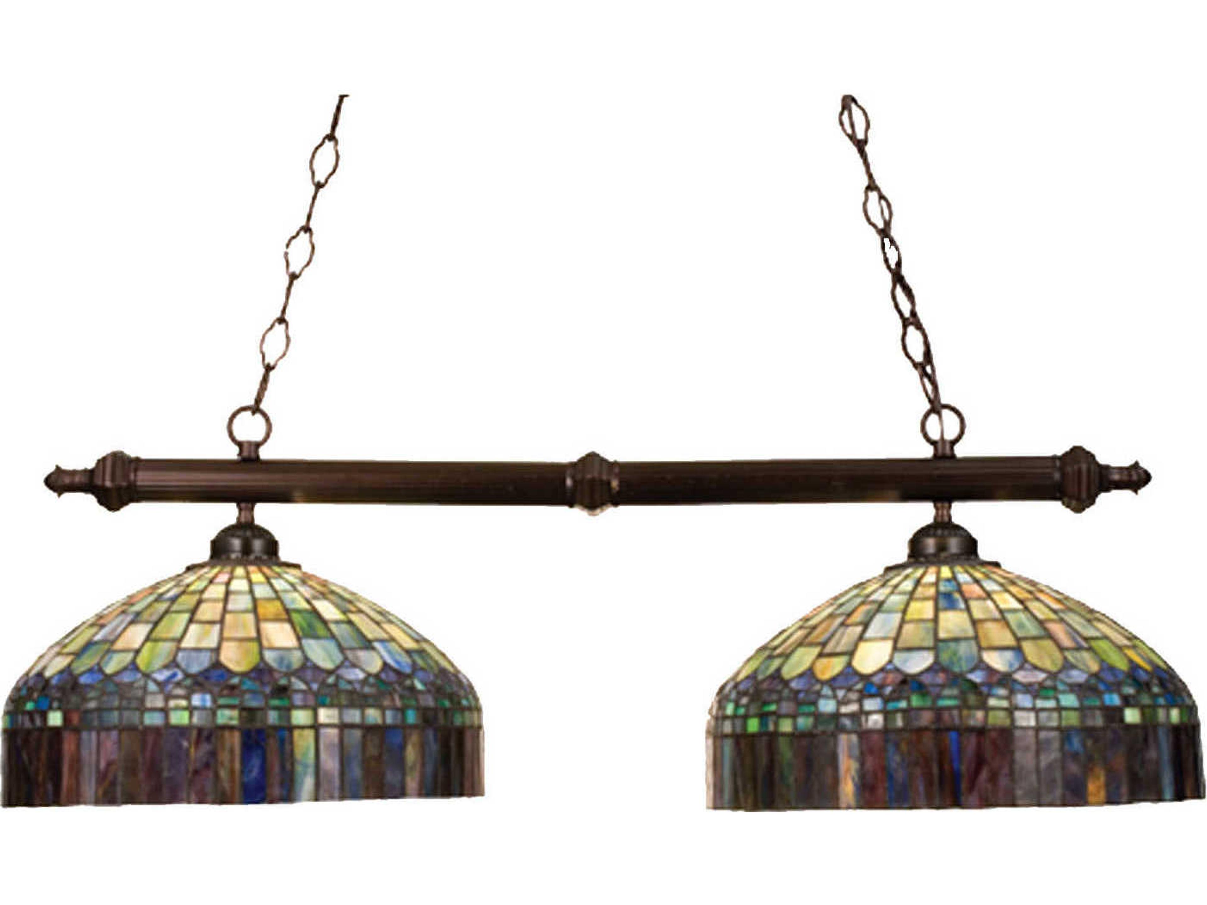 Tiffany Candice 2-Light Bronze Dome Round Island Pendant