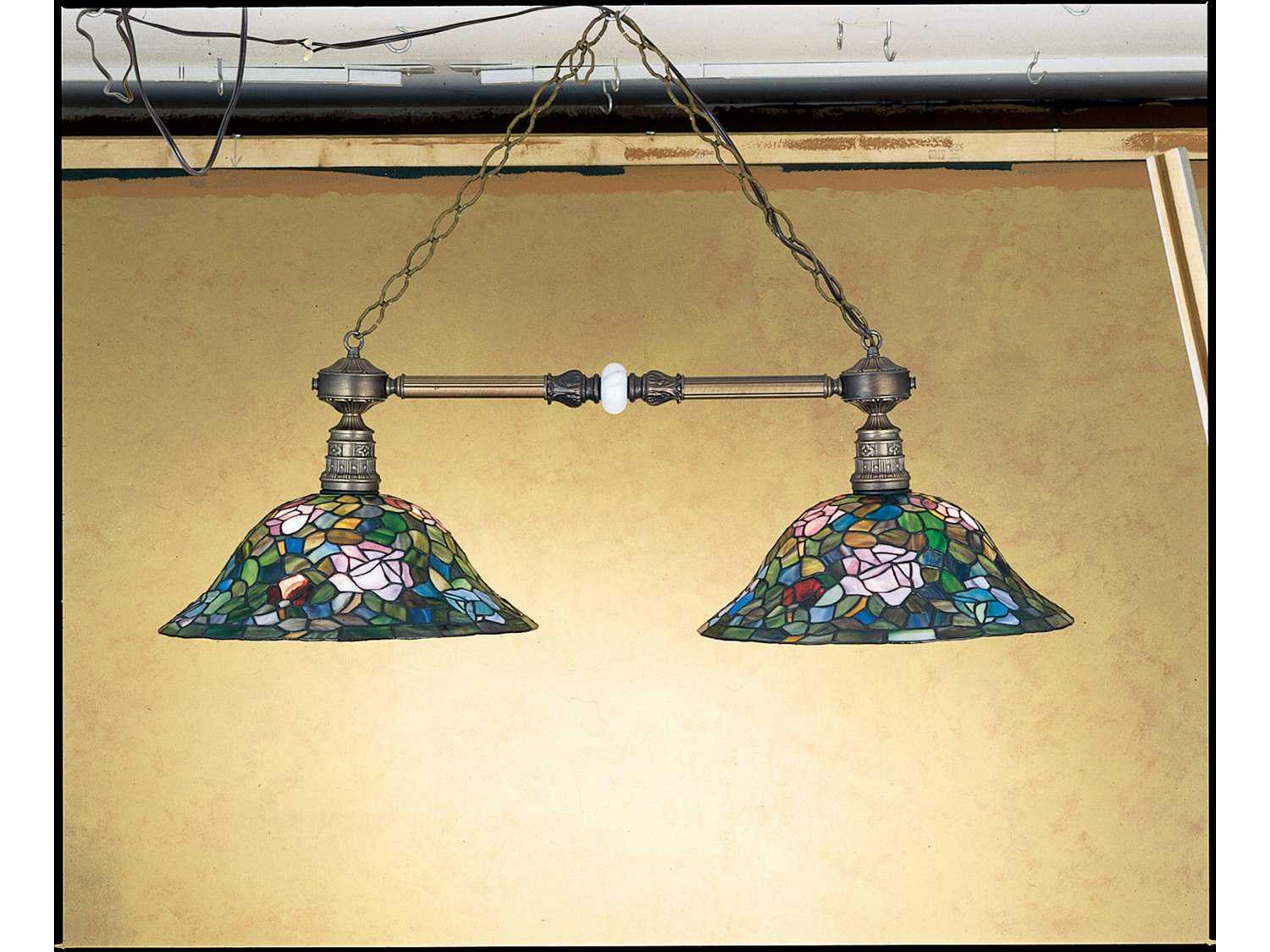 Tiffany Rosebush 2-Light Bronze Dome Geometric Island Pendant