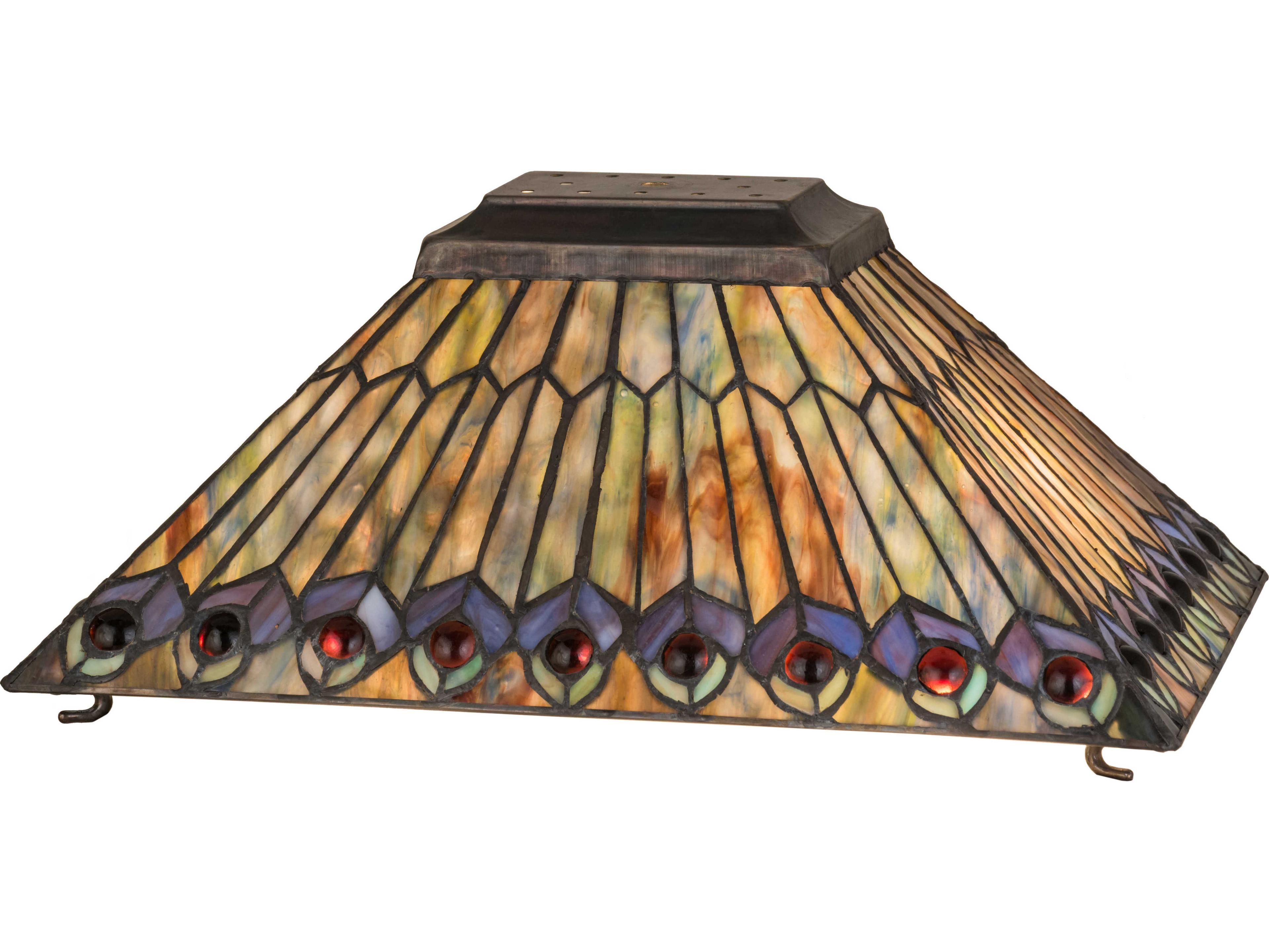 Lighting Tiffany Jeweled Peacock Green Shade