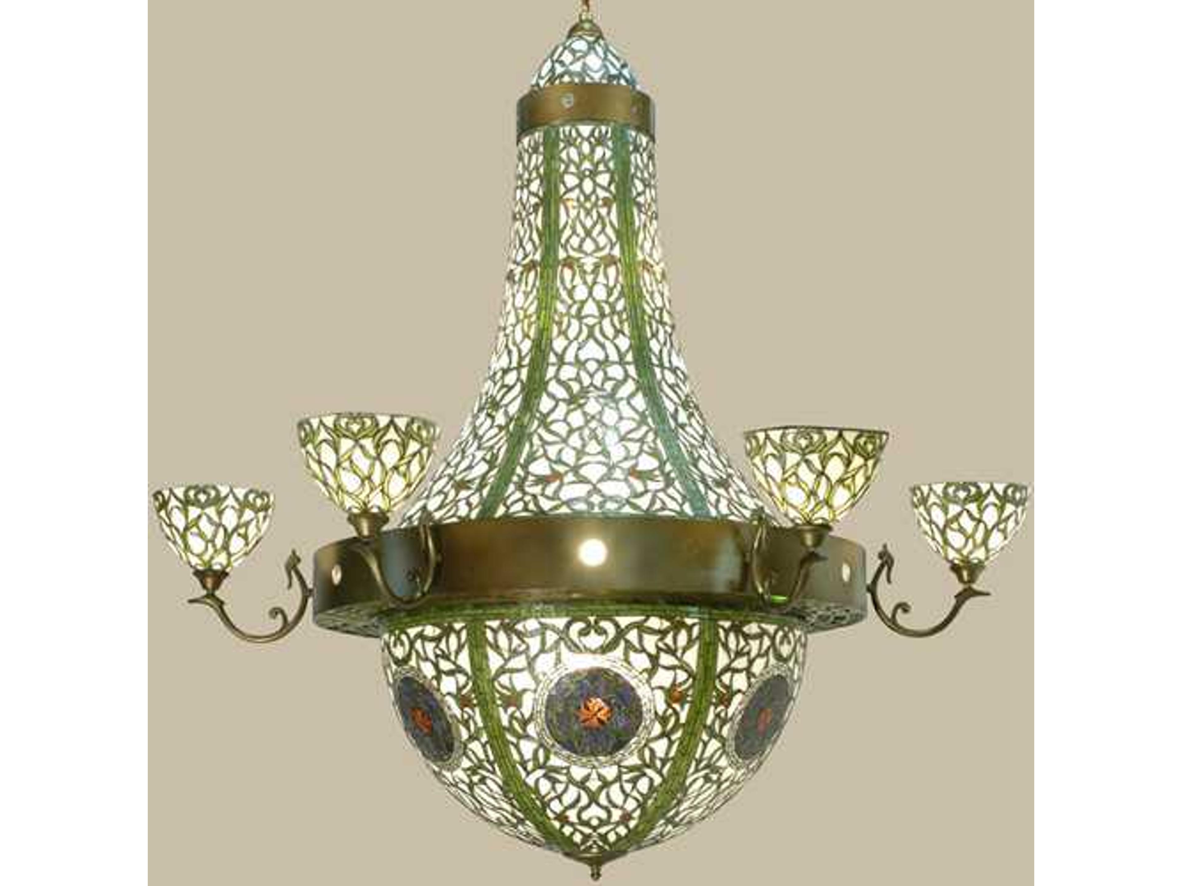 Meyda Tiffany 2-Light Green Glass Bowl Chandelier