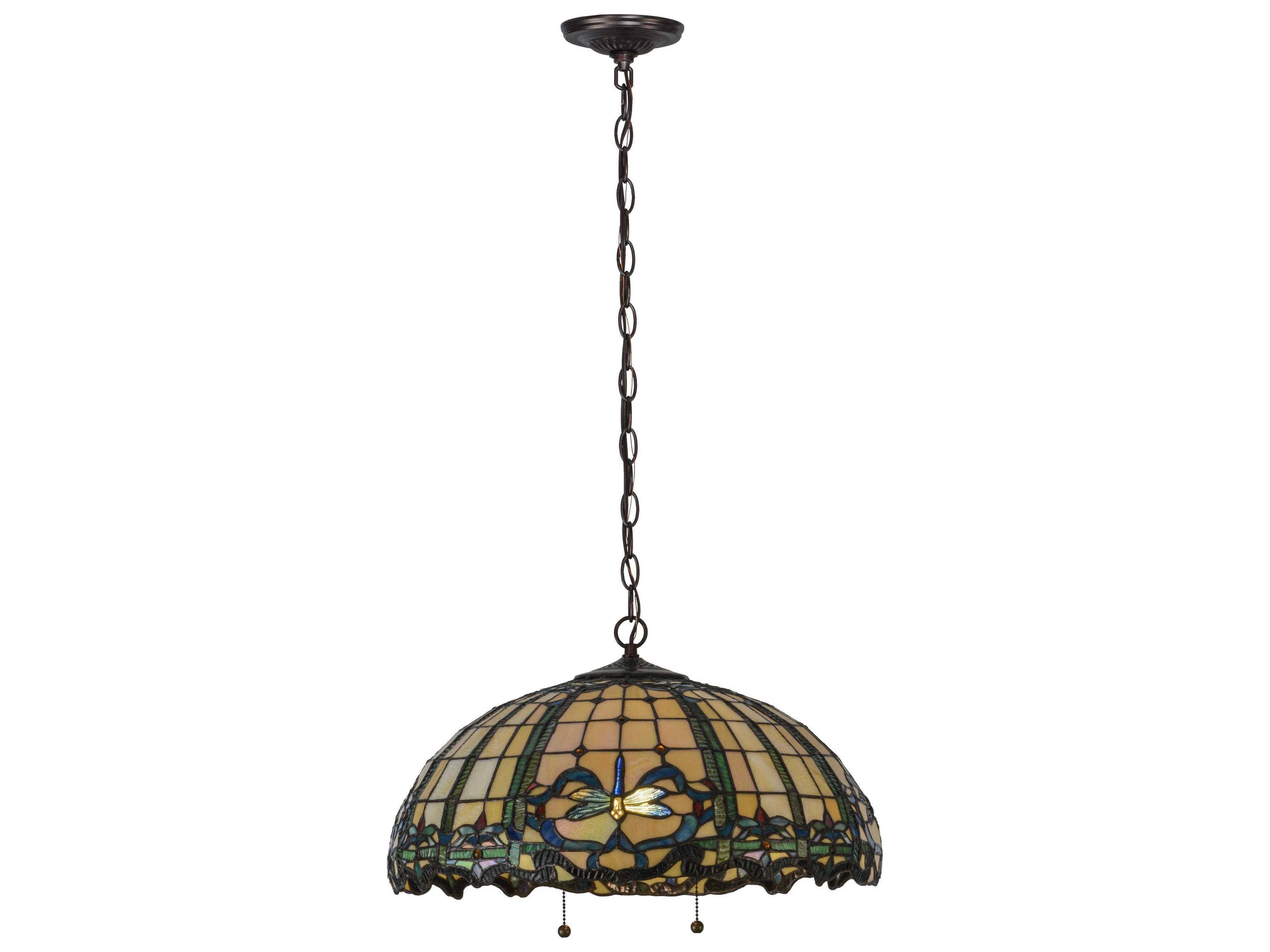 Tiffany Dragonfly 2-Light Brown Pendant