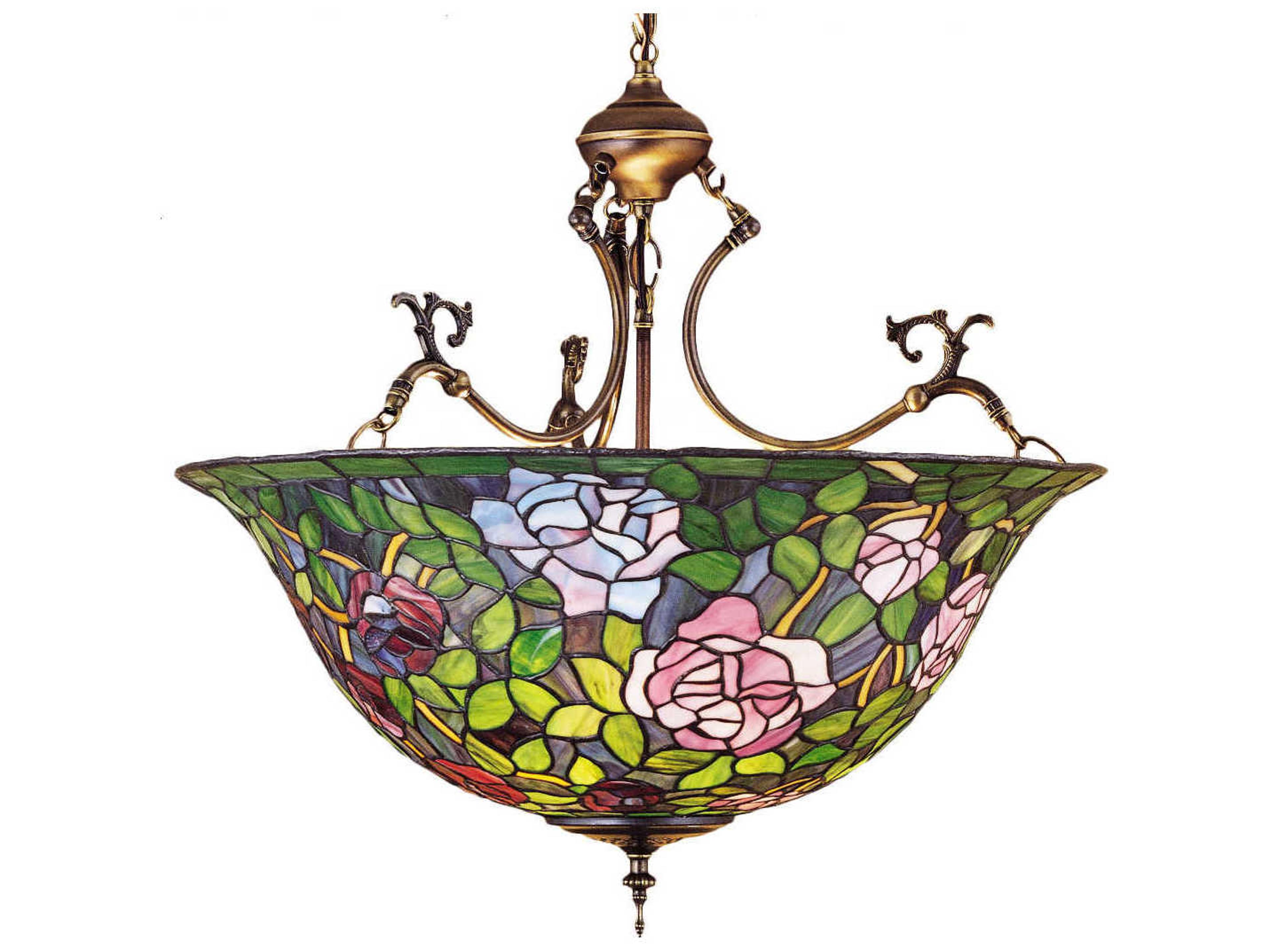 Tiffany 3-Light Bronze Bowl Geometric Pendant