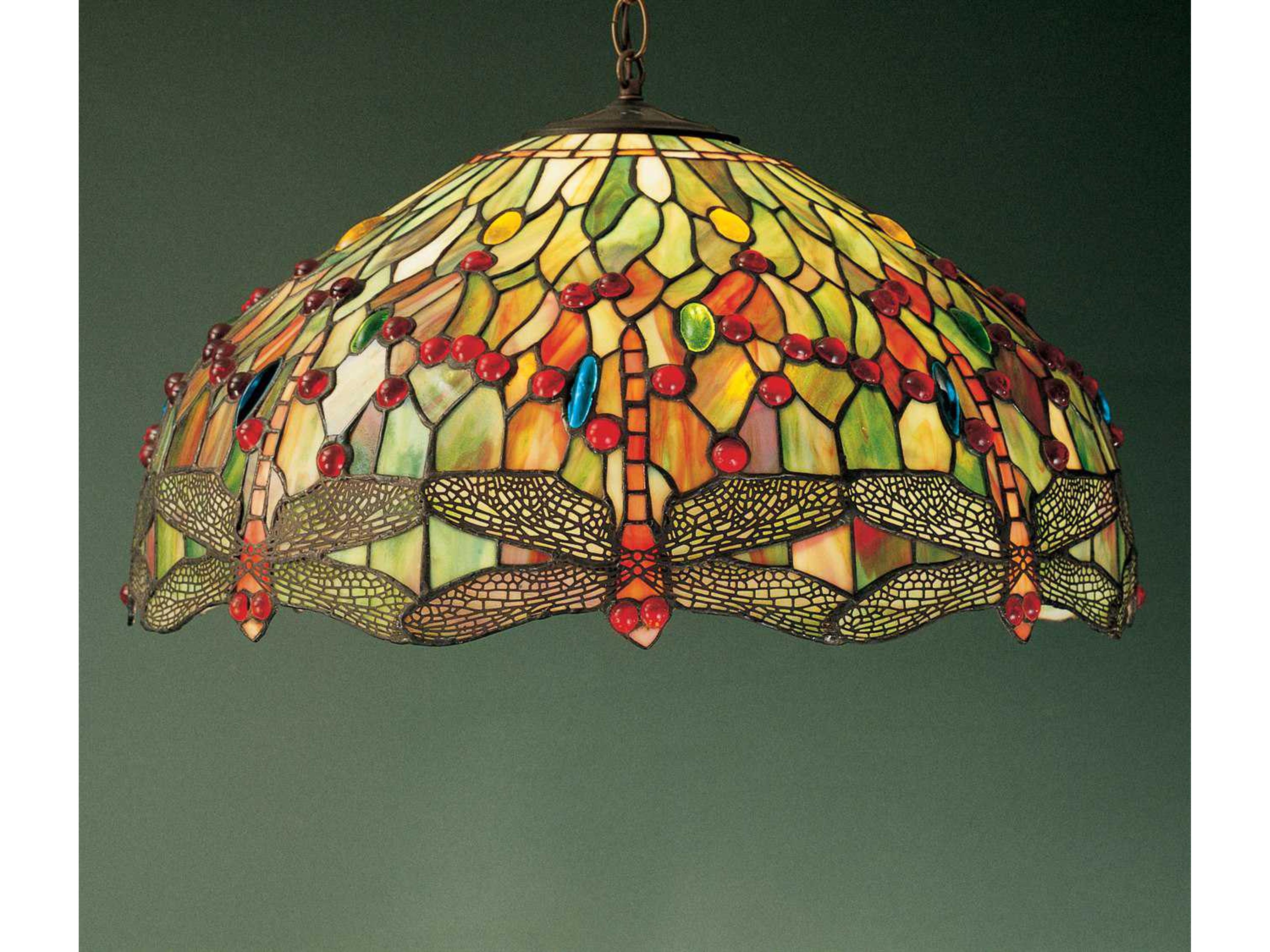 Tiffany 3-Light Bronze Dome Geometric Pendant