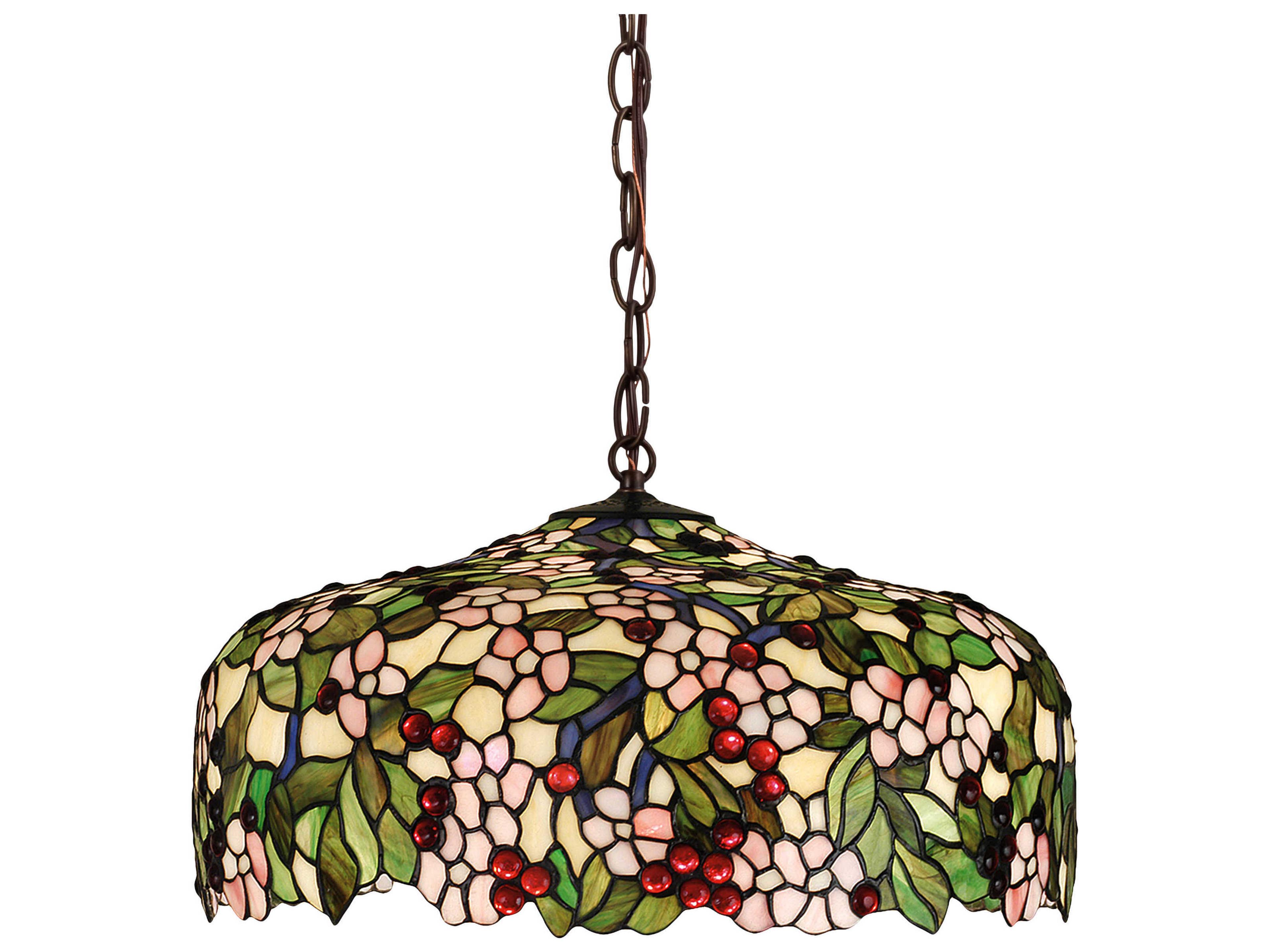 Tiffany 3-Light Bronze Dome Geometric Pendant