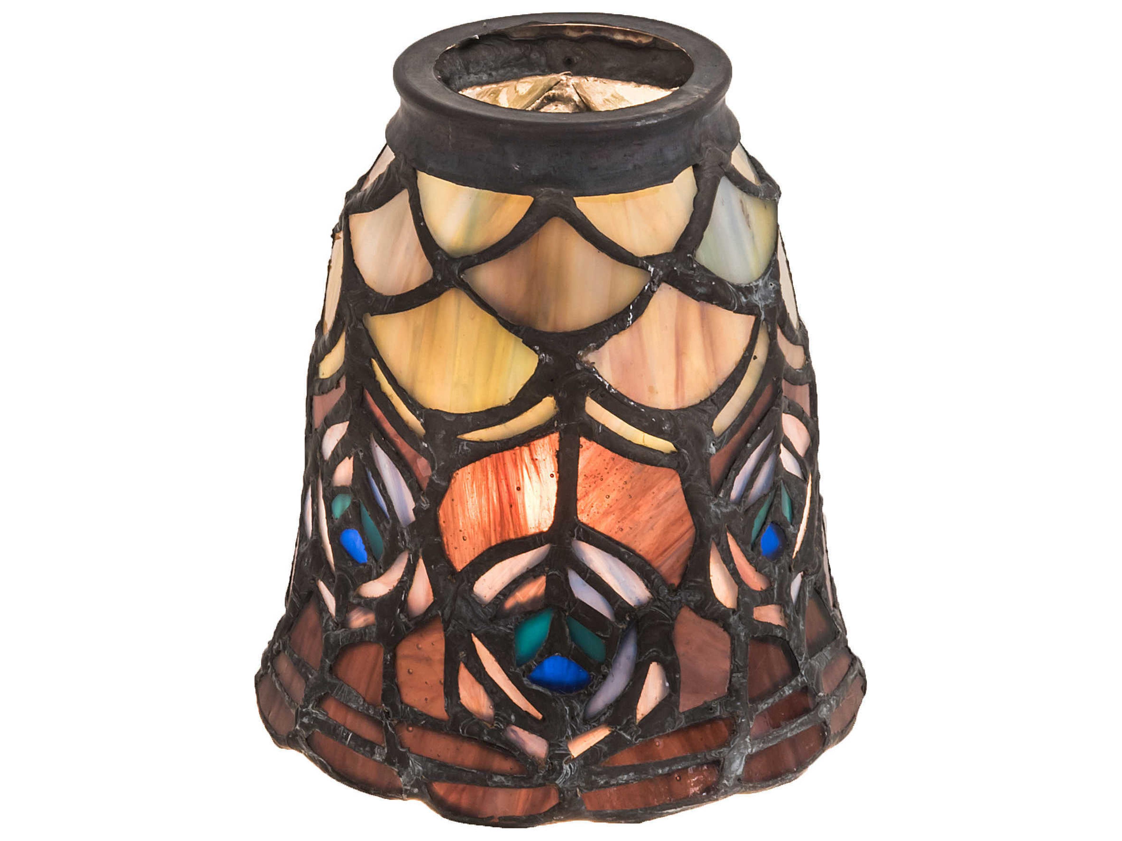 Tiffany Peacock Feather Fan Light Shade