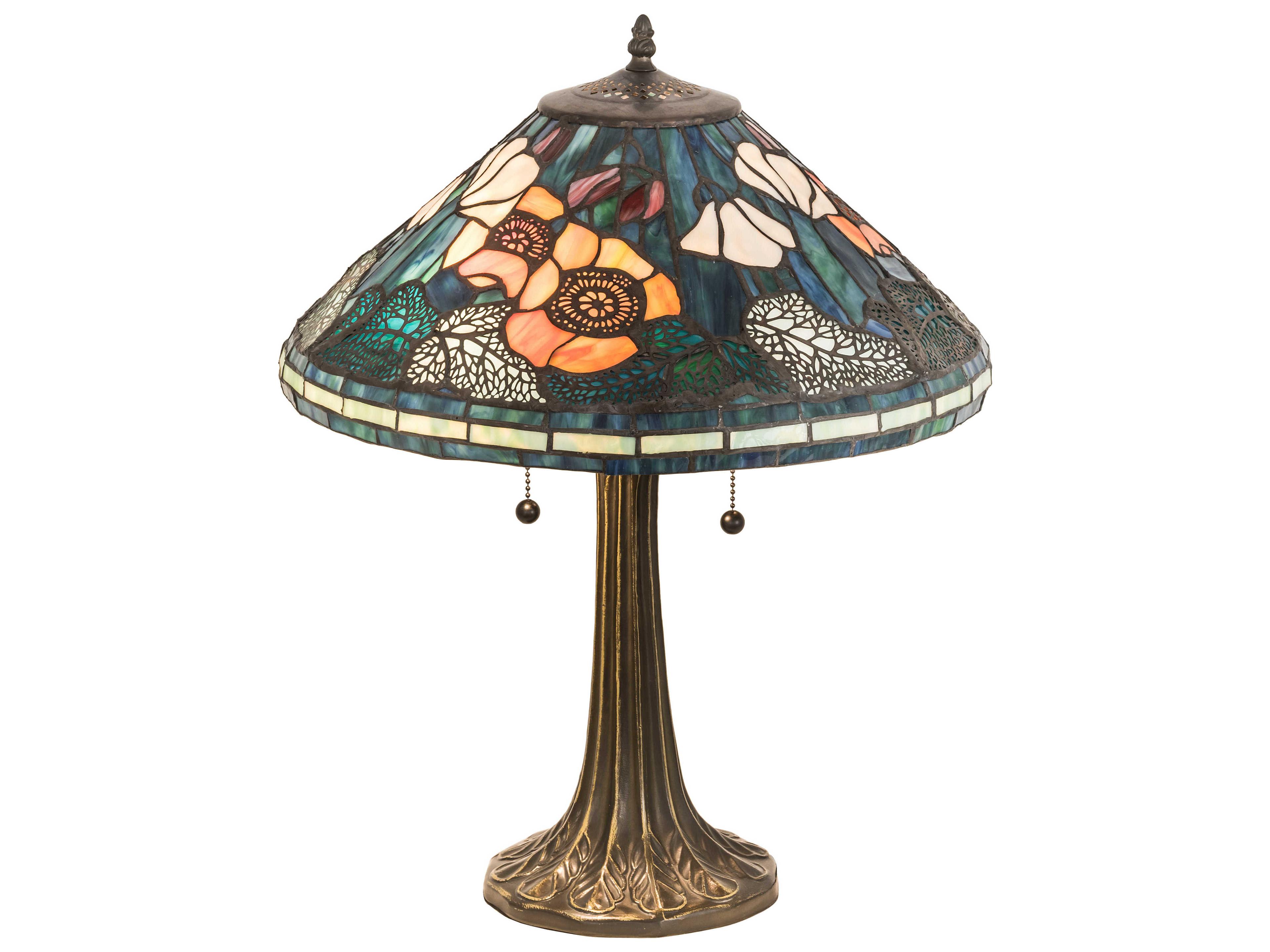 Tiffany Poppy Cone Bronze Table Lamp