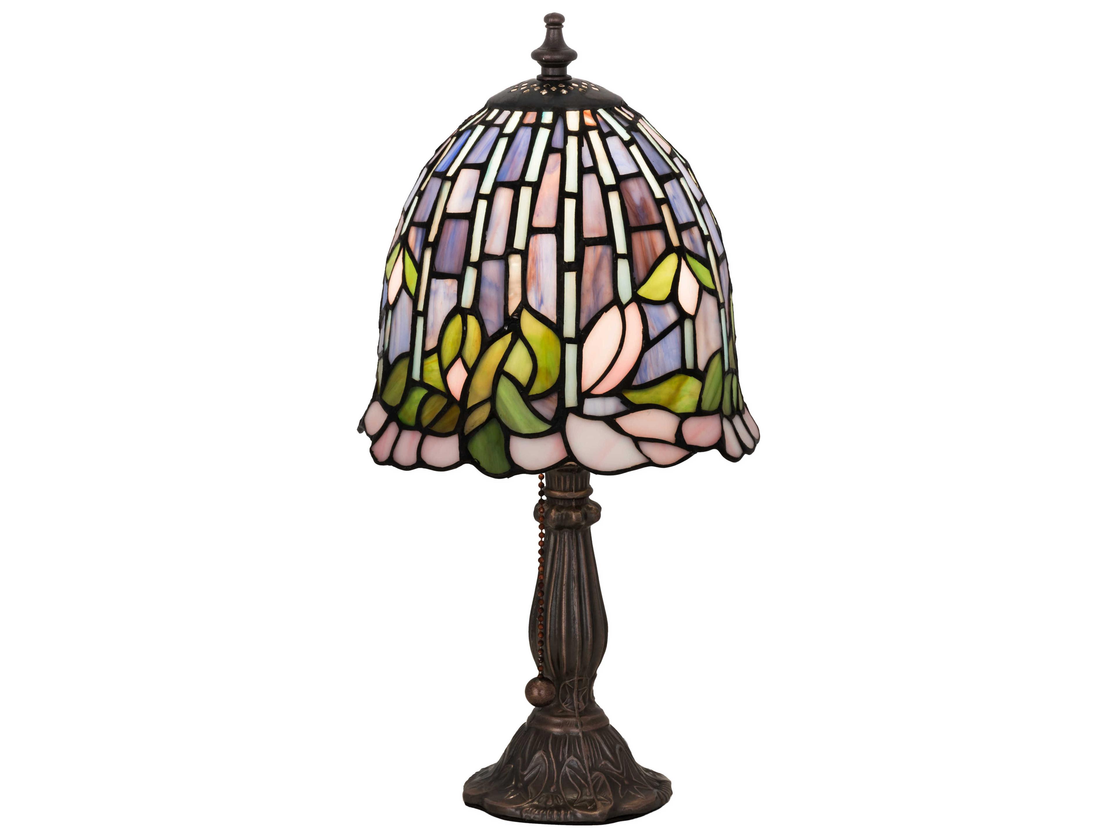 Tiffany Flowering Lotus Accent Bronze Table Lamp