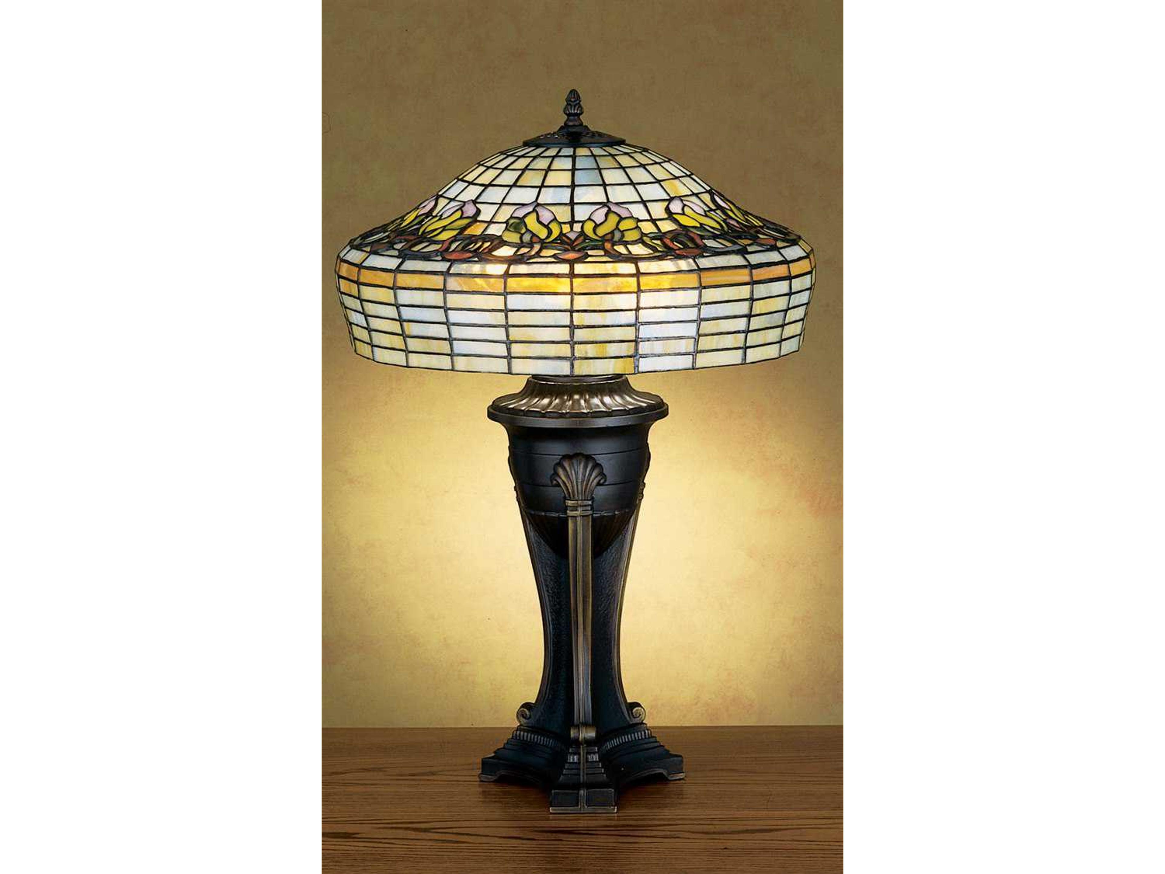 Tiffany Duffner & Kimberly Raised Tulip Brown Table Lamp