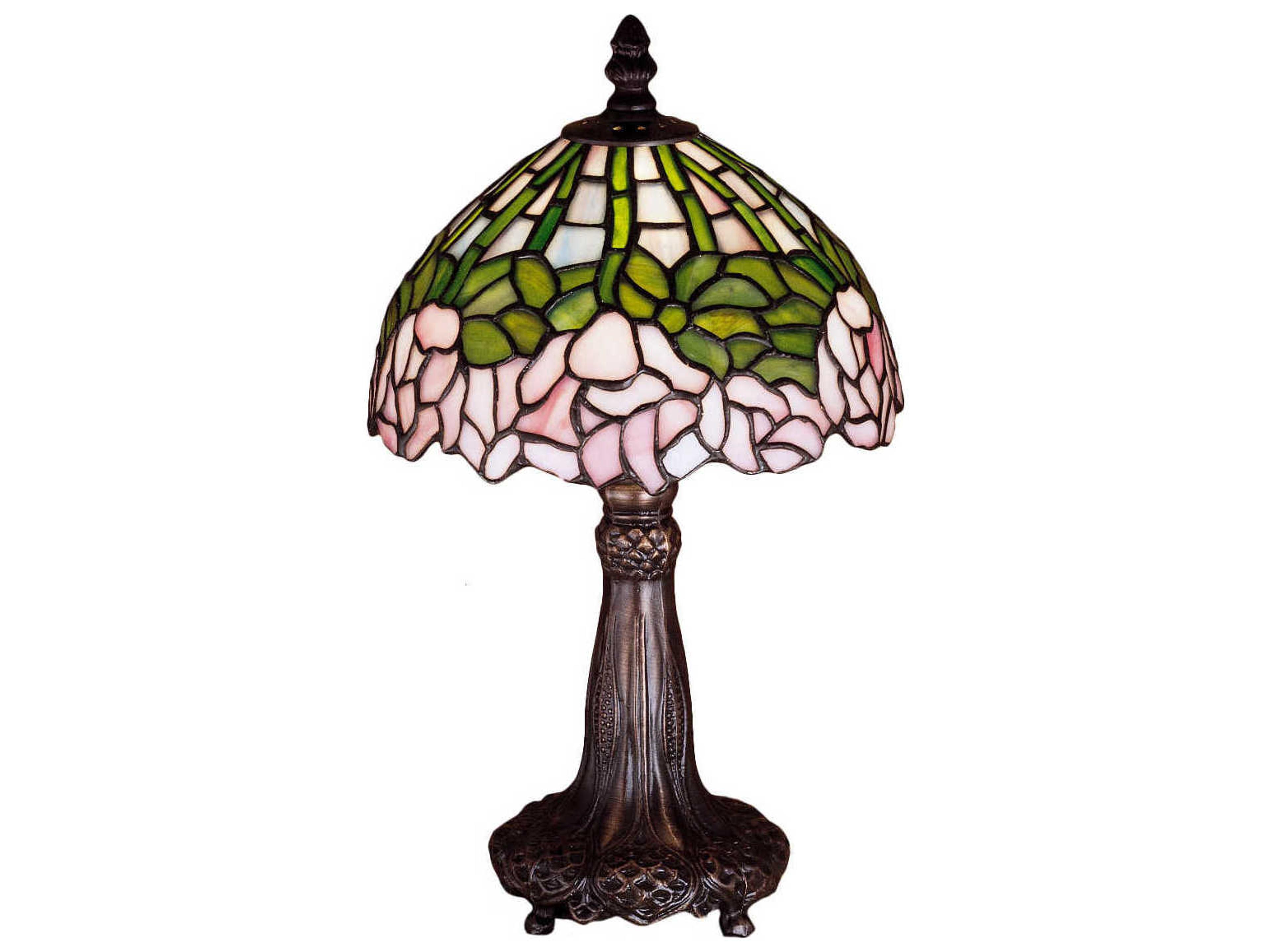 Tiffany Cabbage Rose Mini Bronze Table Lamp