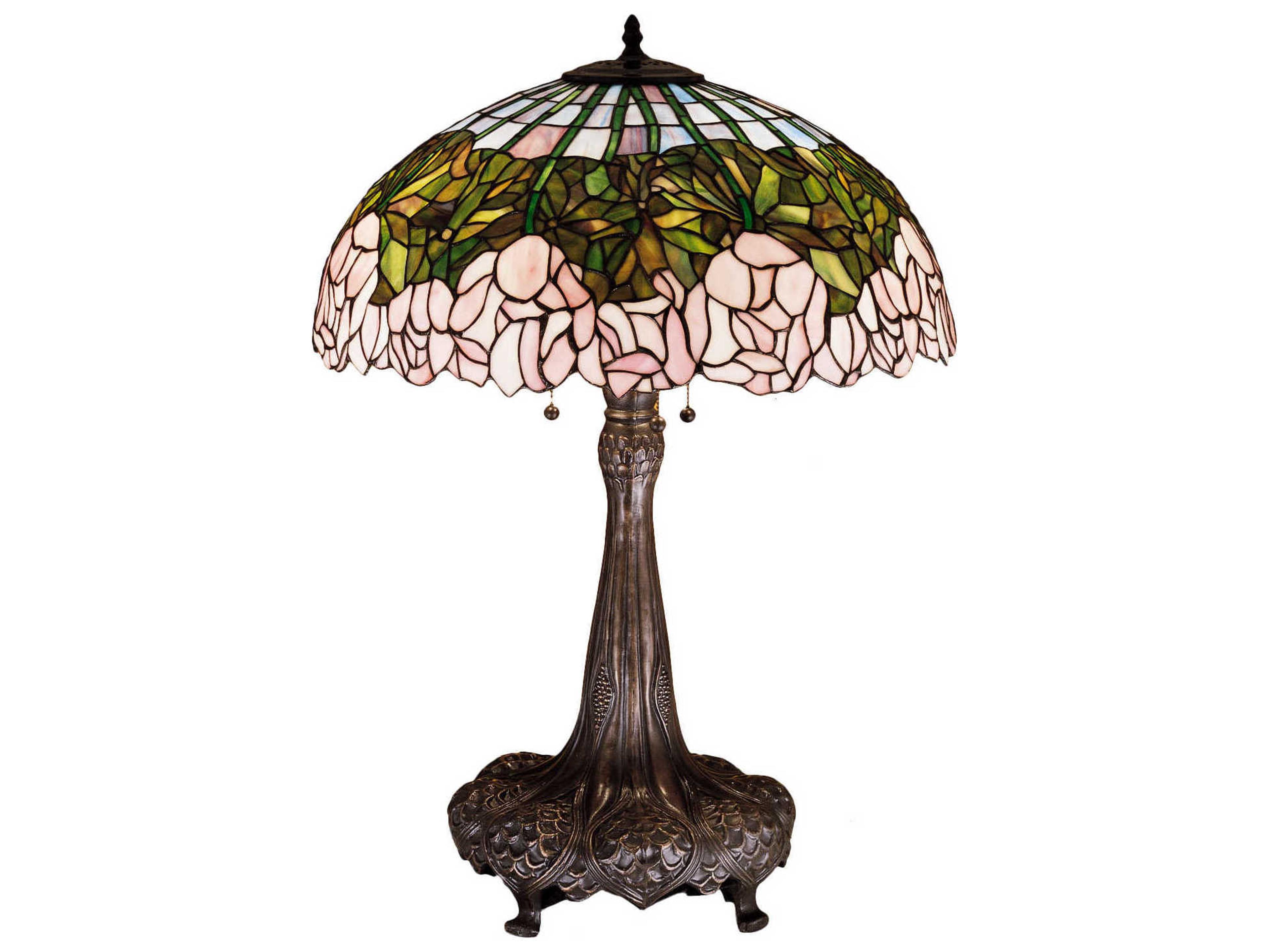 Tiffany Cabbage Rose Bronze Table Lamp