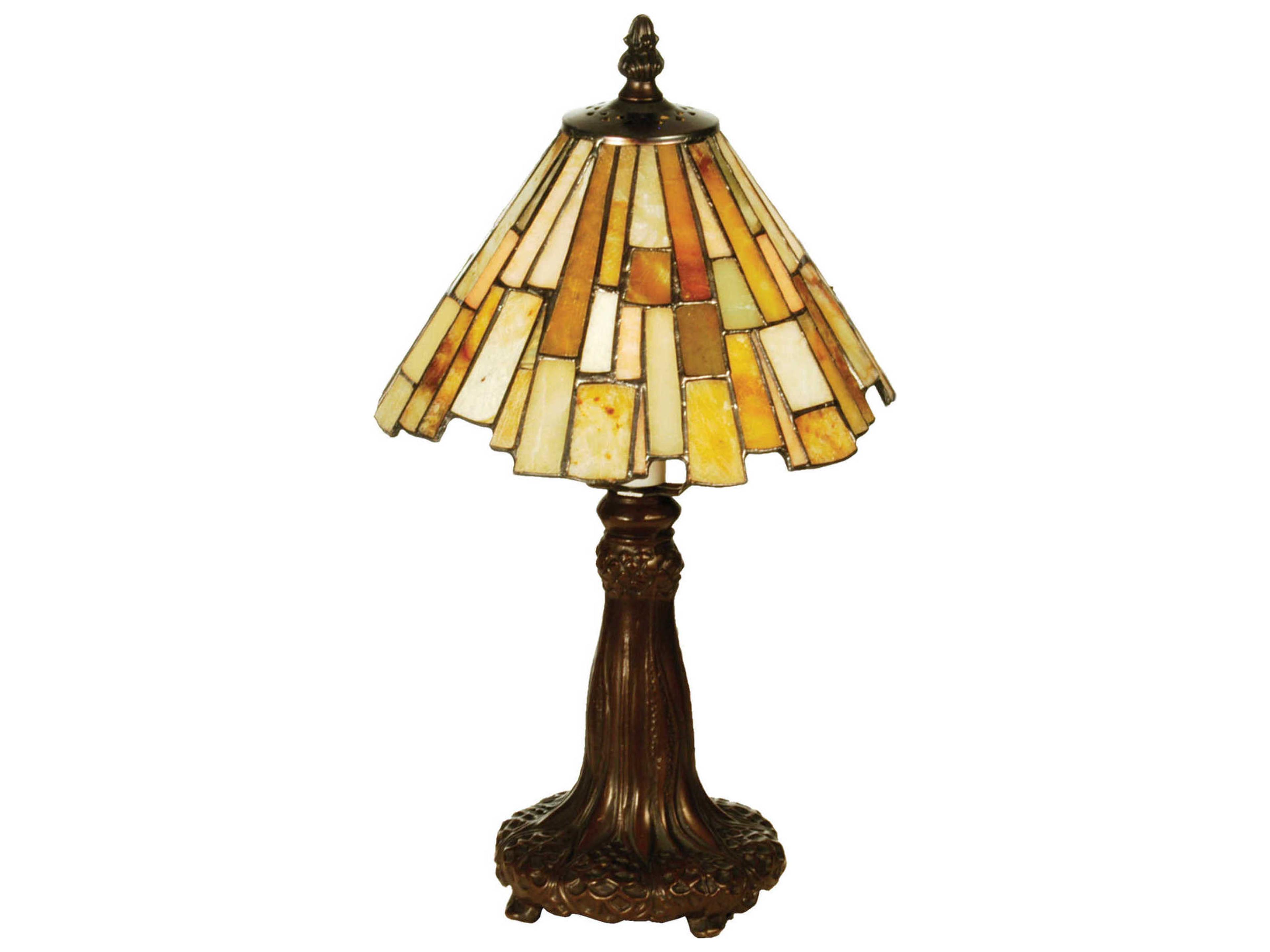 Tiffany Jadestone Delta Mini Bronze Table Lamp
