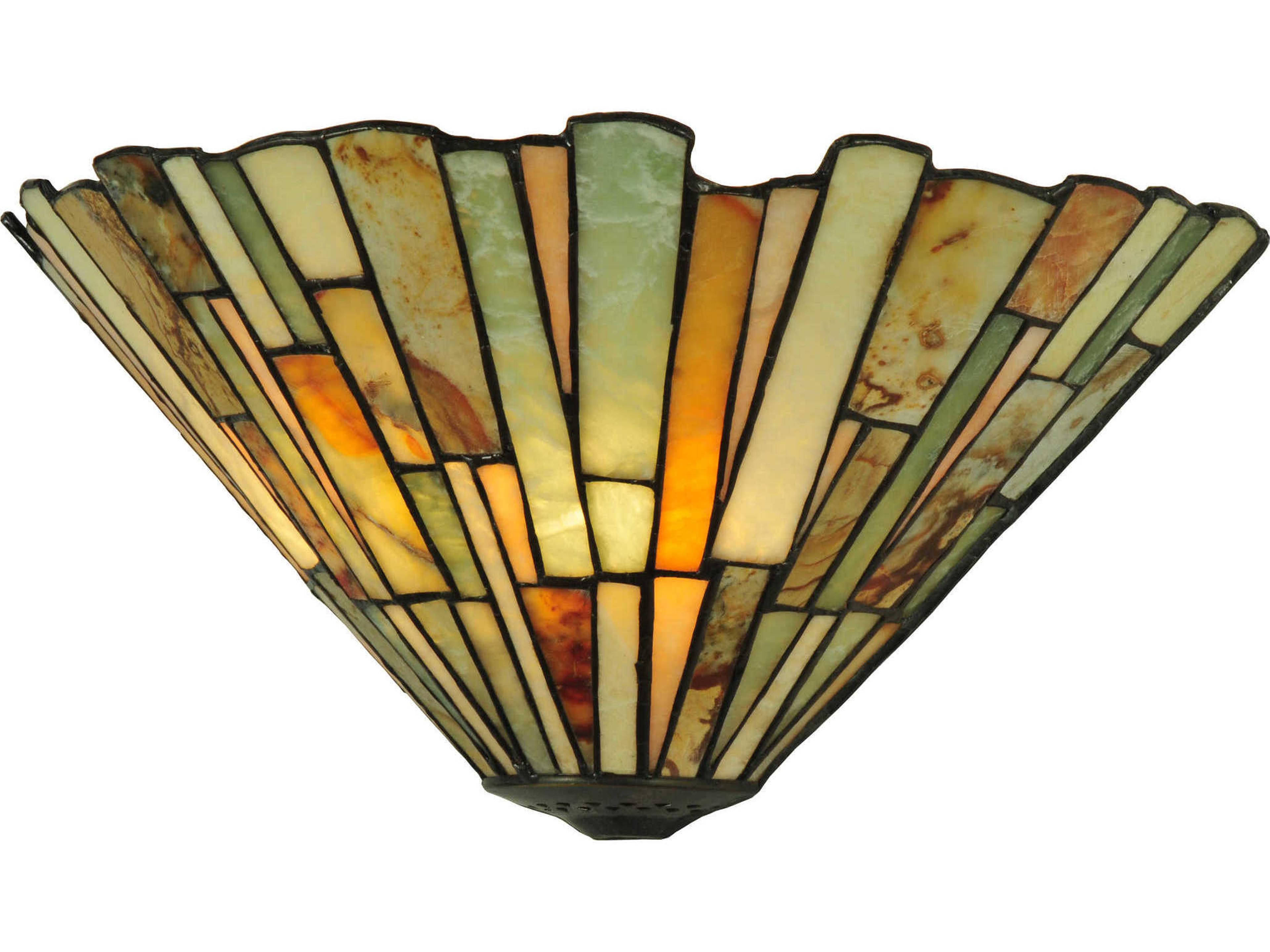 Tiffany Delta 2-Light Jadstone Wall Sconce in Moss Green