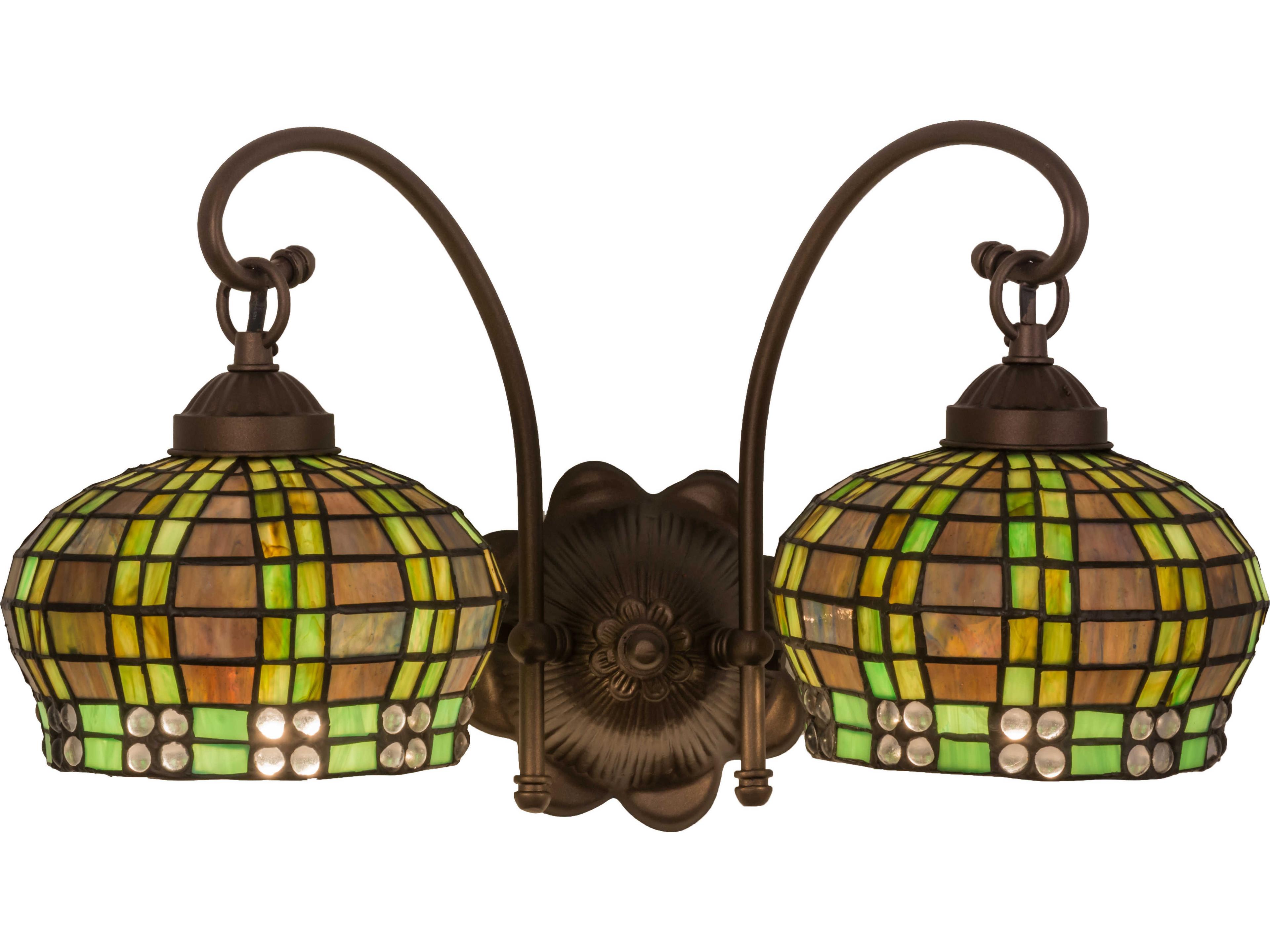 Tiffany 2-Light Bronze Wall Sconce