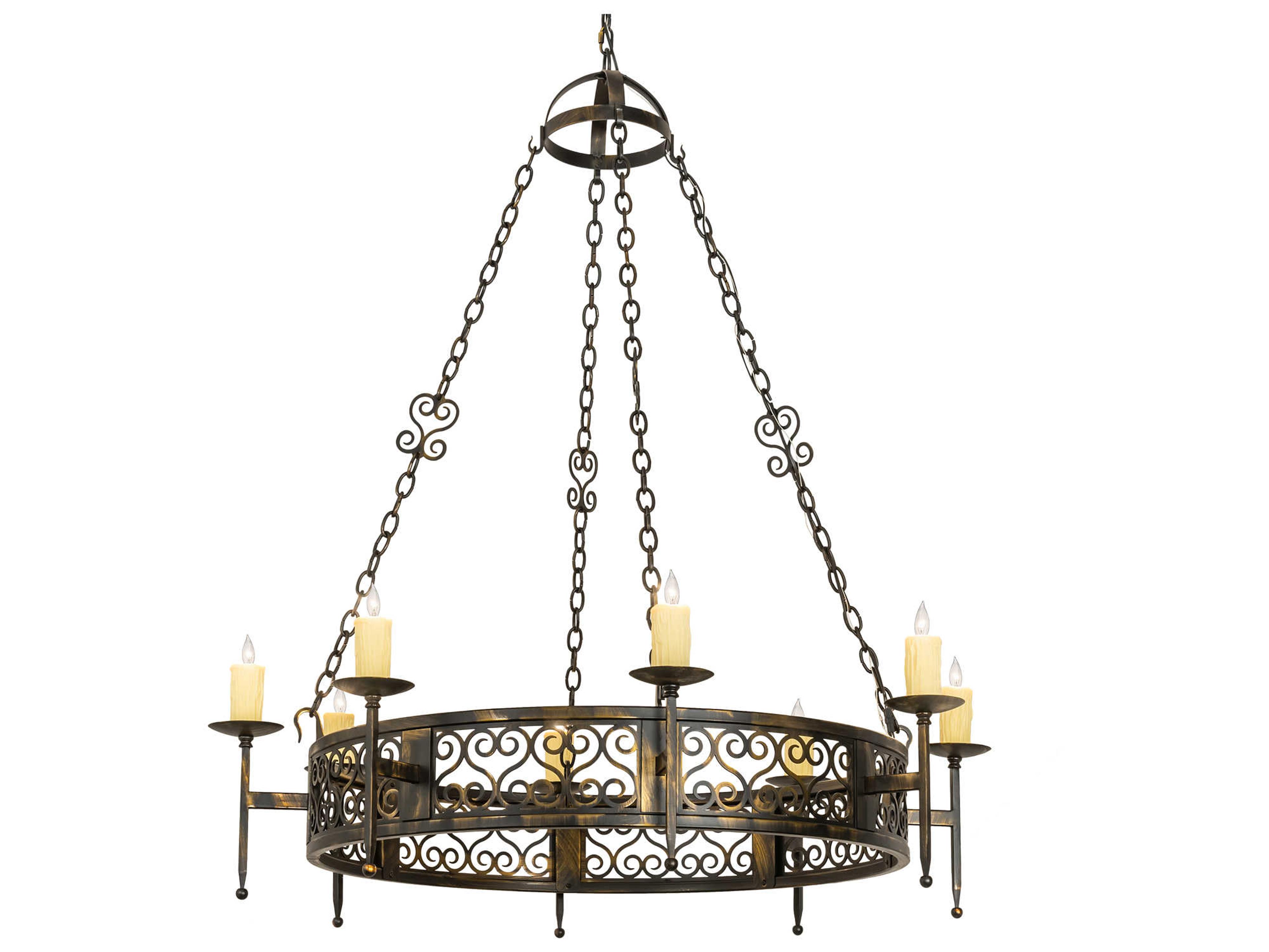 Toscano 8-Light Black Candelabra Chandelier