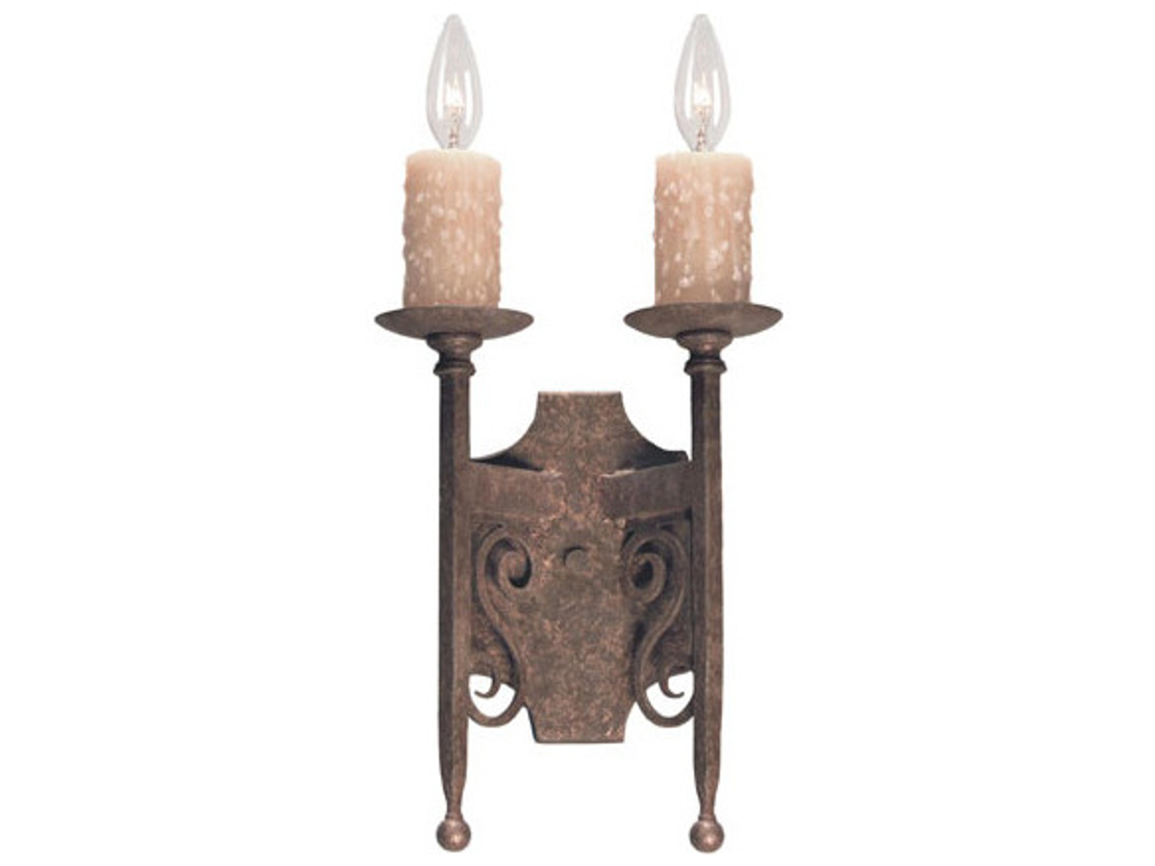 Toscano 2-Light Old Gold Brown Wall Sconce