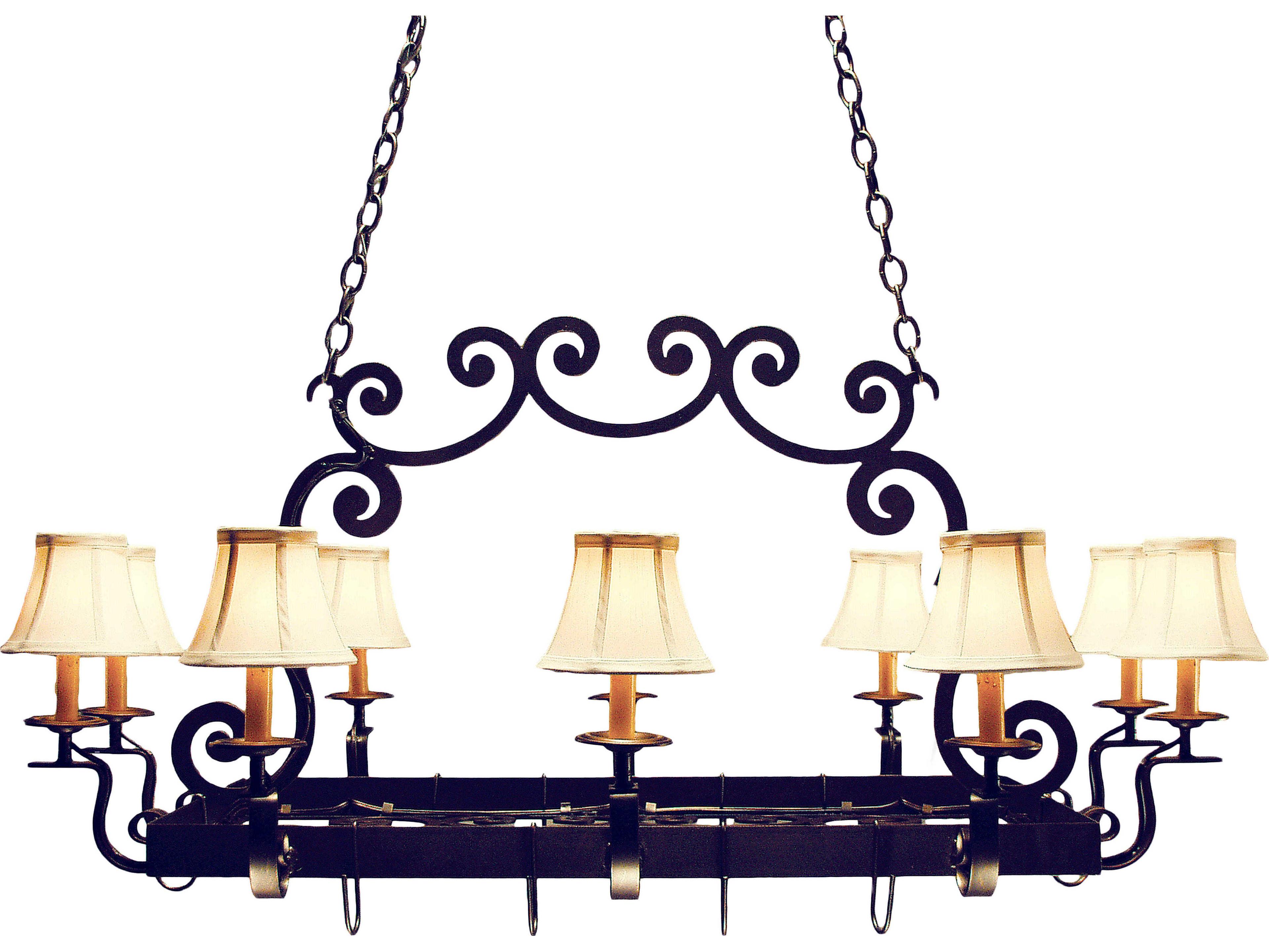 Tourelle 10-Light Blackwash Empire Island Pendant