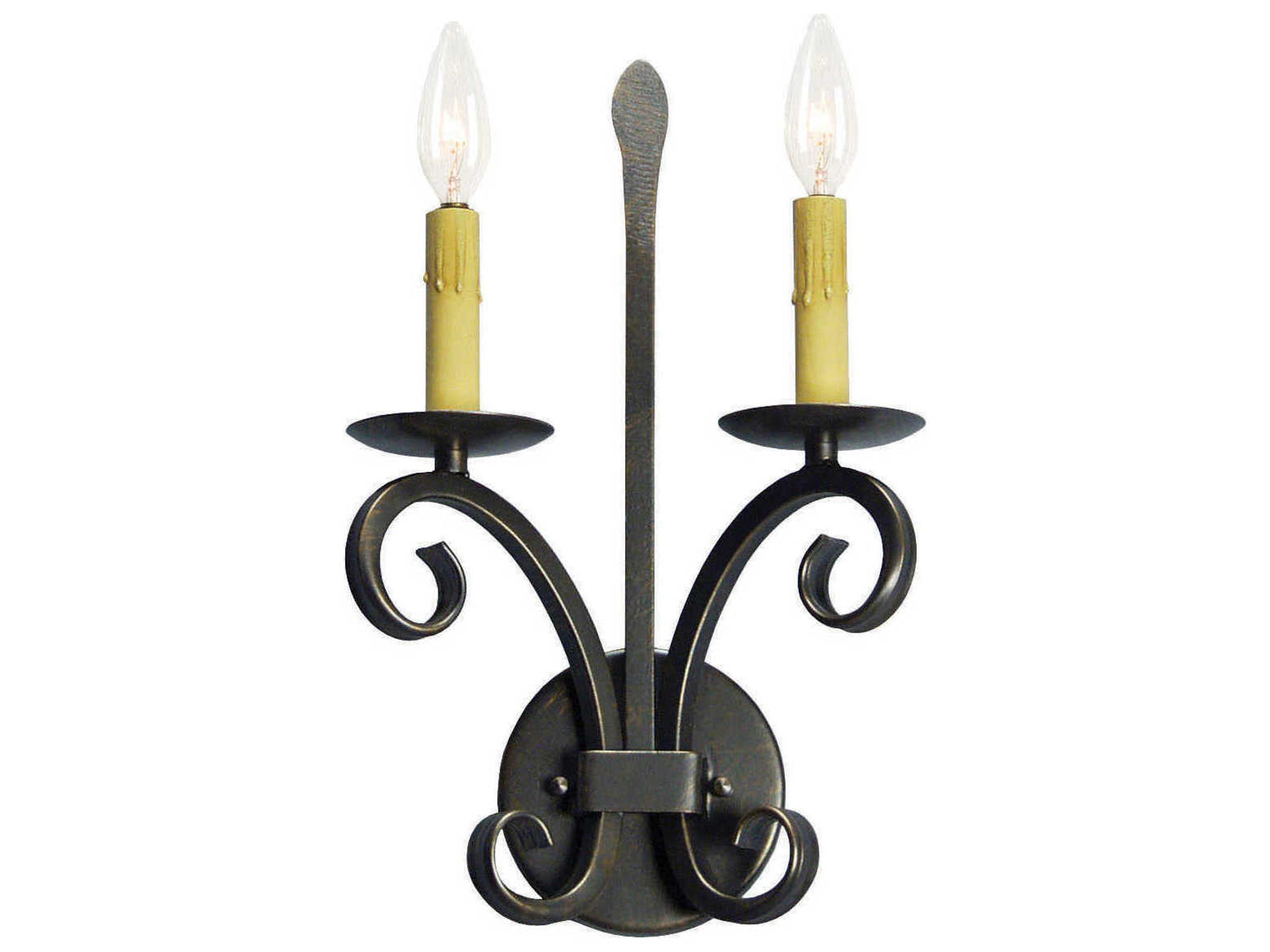 Valetta 2-Light Rustic Iron Gray Wall Sconce