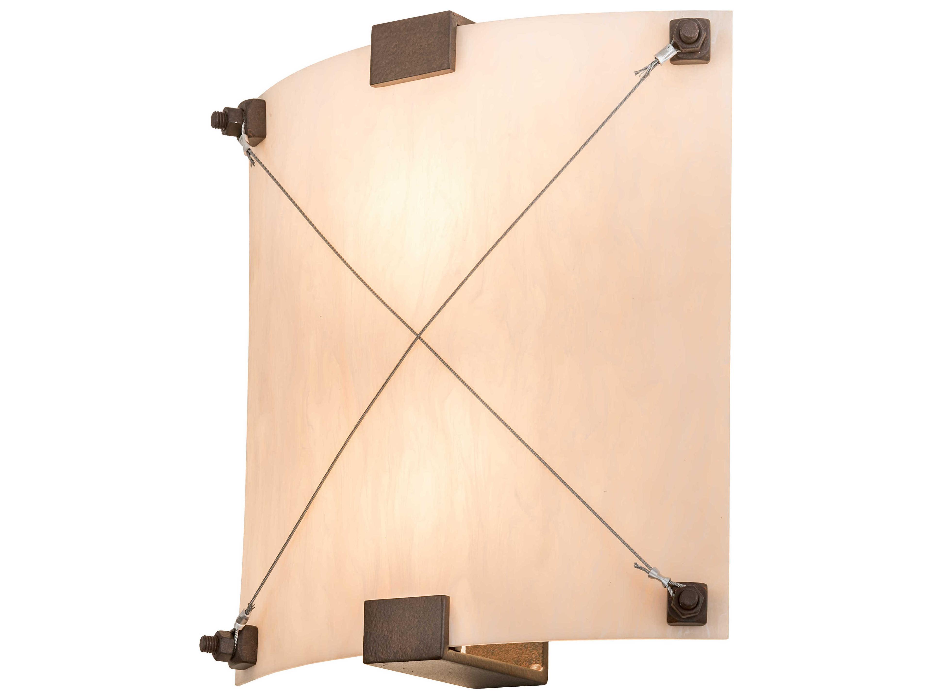 2-Light Brown Glass Wall Sconce