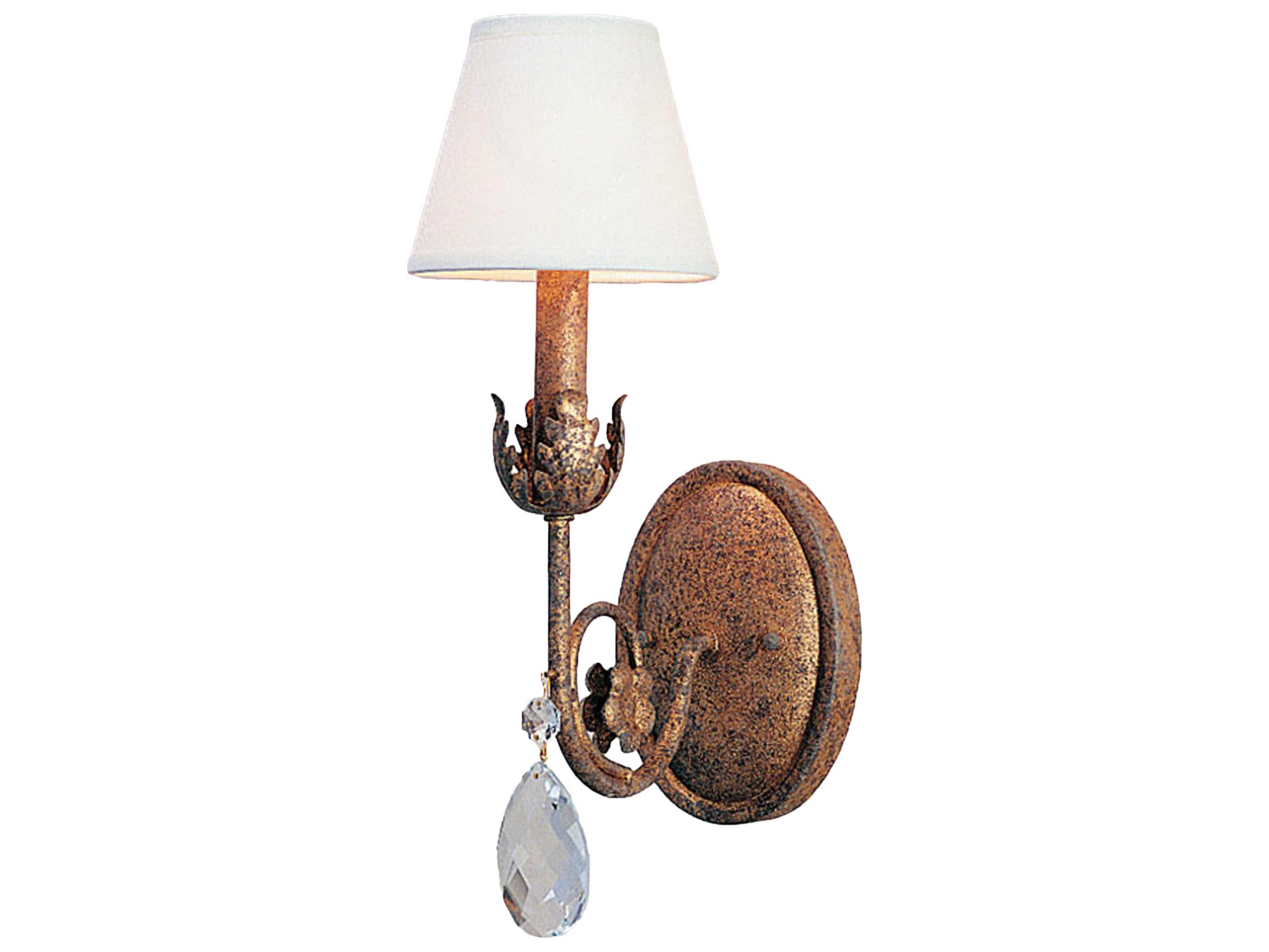 Antonia 1-Light Brown Crystal Wall Sconce