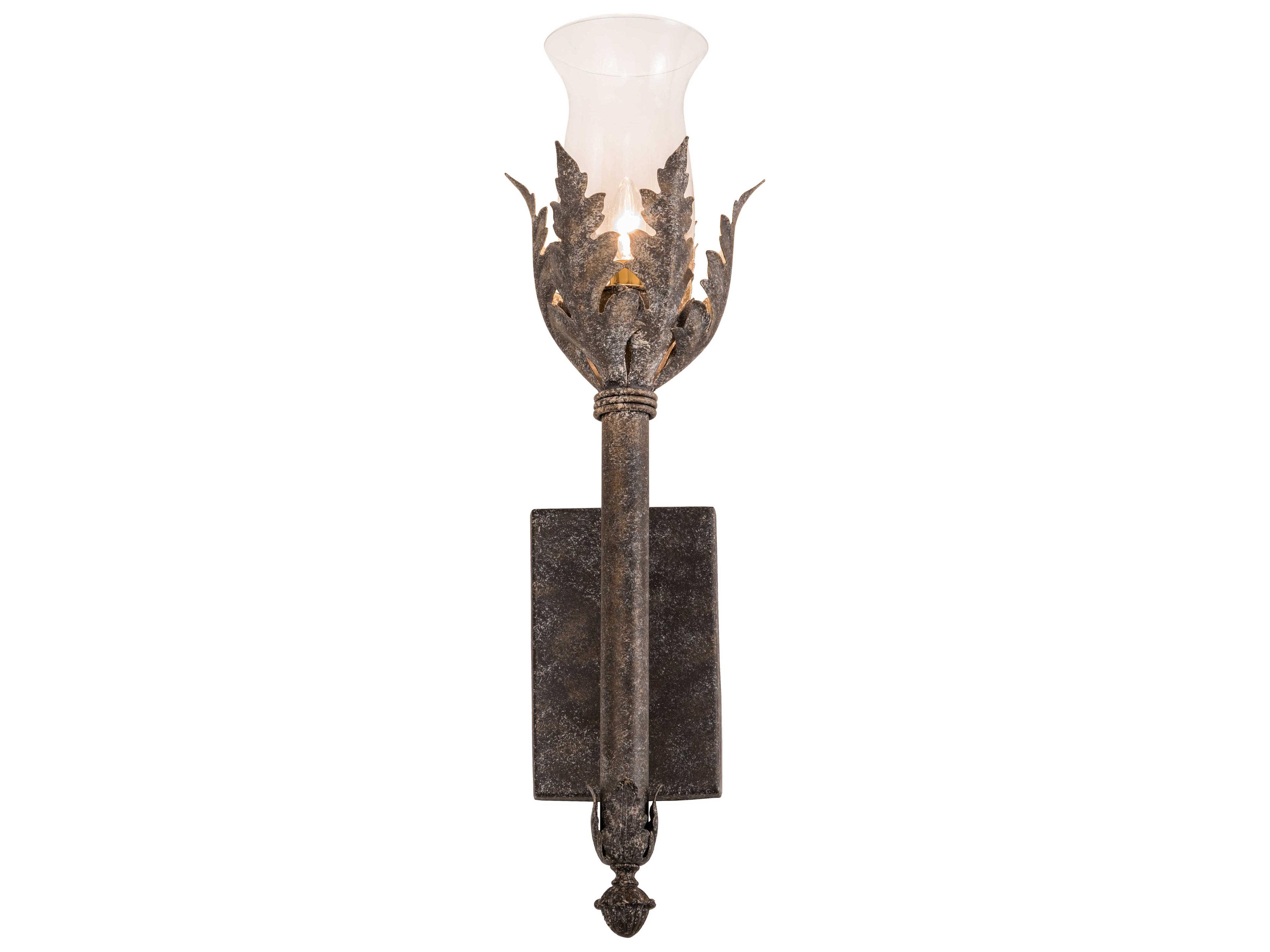 French Elegance 6-Light Gray Glass Wall Sconce