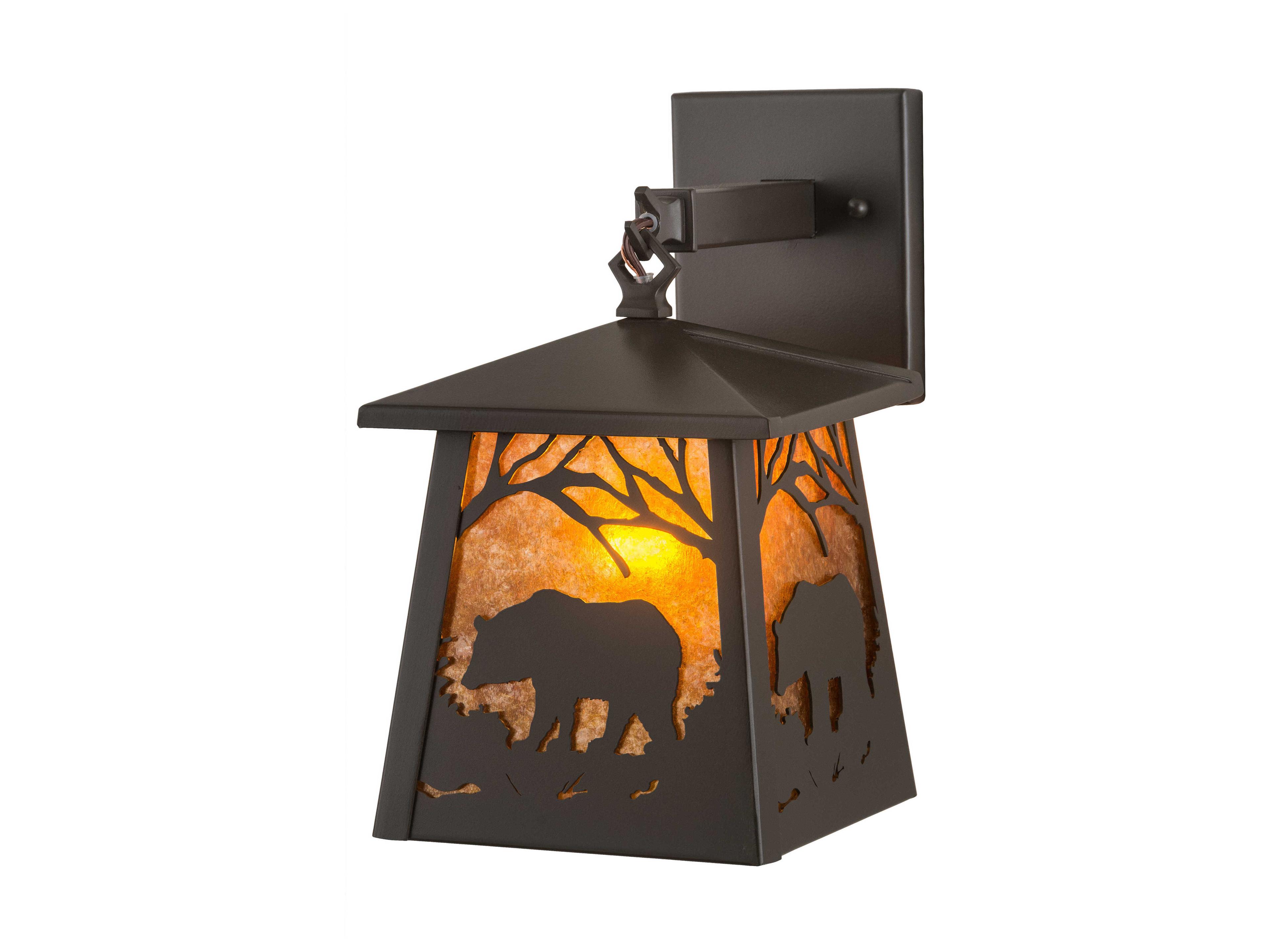 1-Light Bronze Glass Wall Sconce