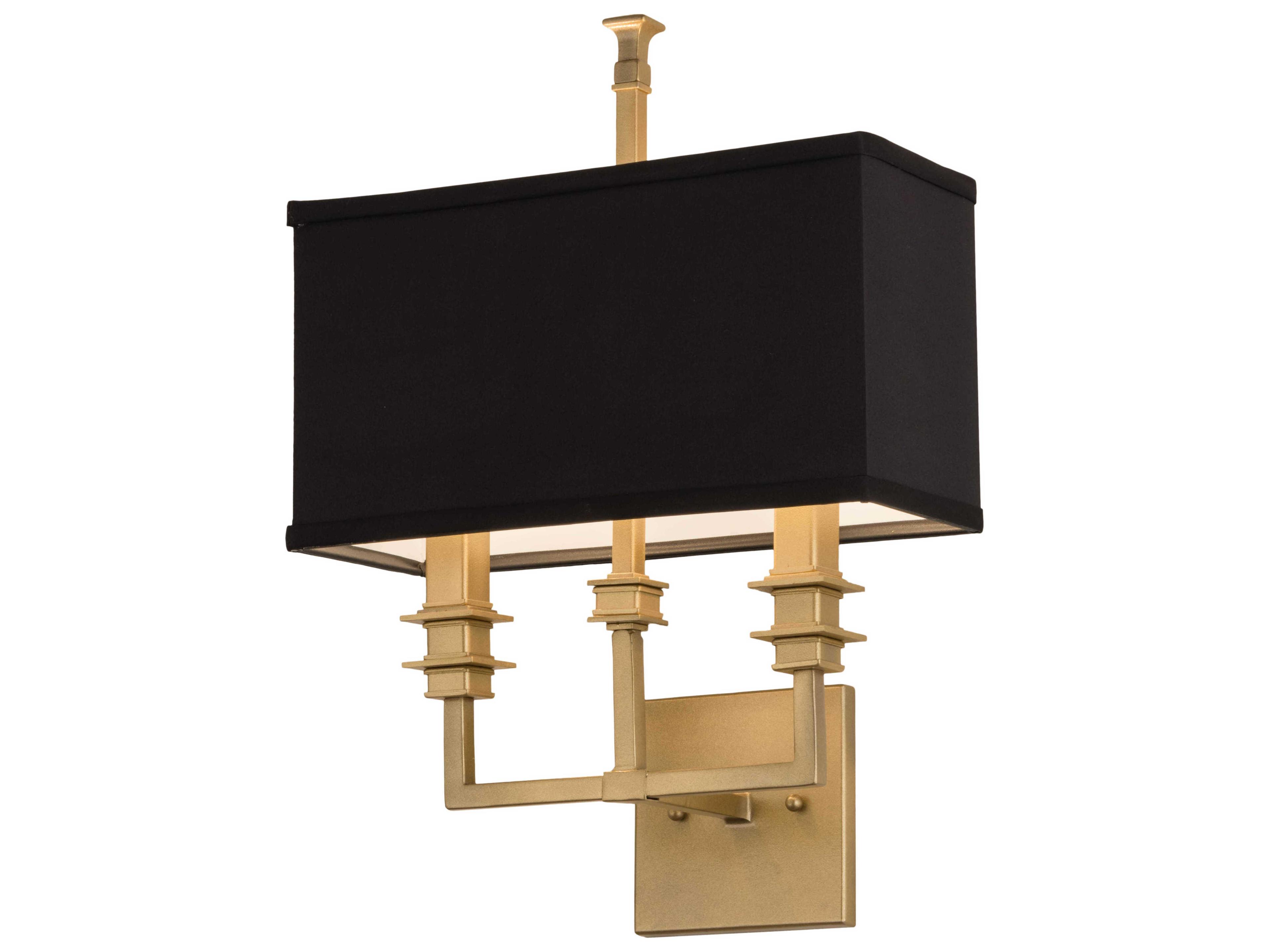 Meyda 2-Light Black Glass Wall Sconce