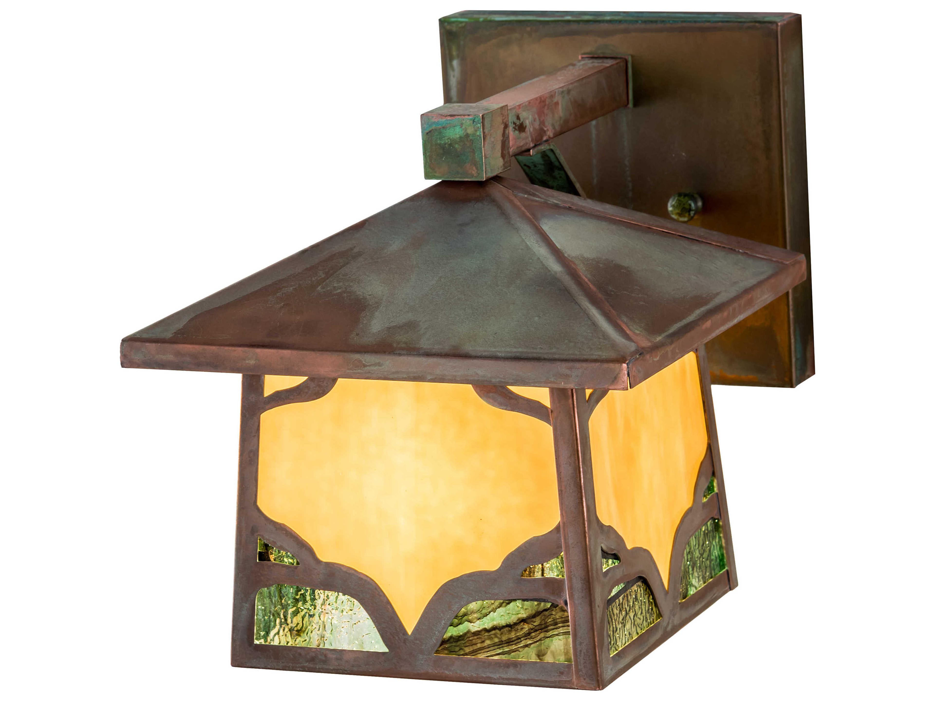 1-Light Copper Glass Wall Sconce