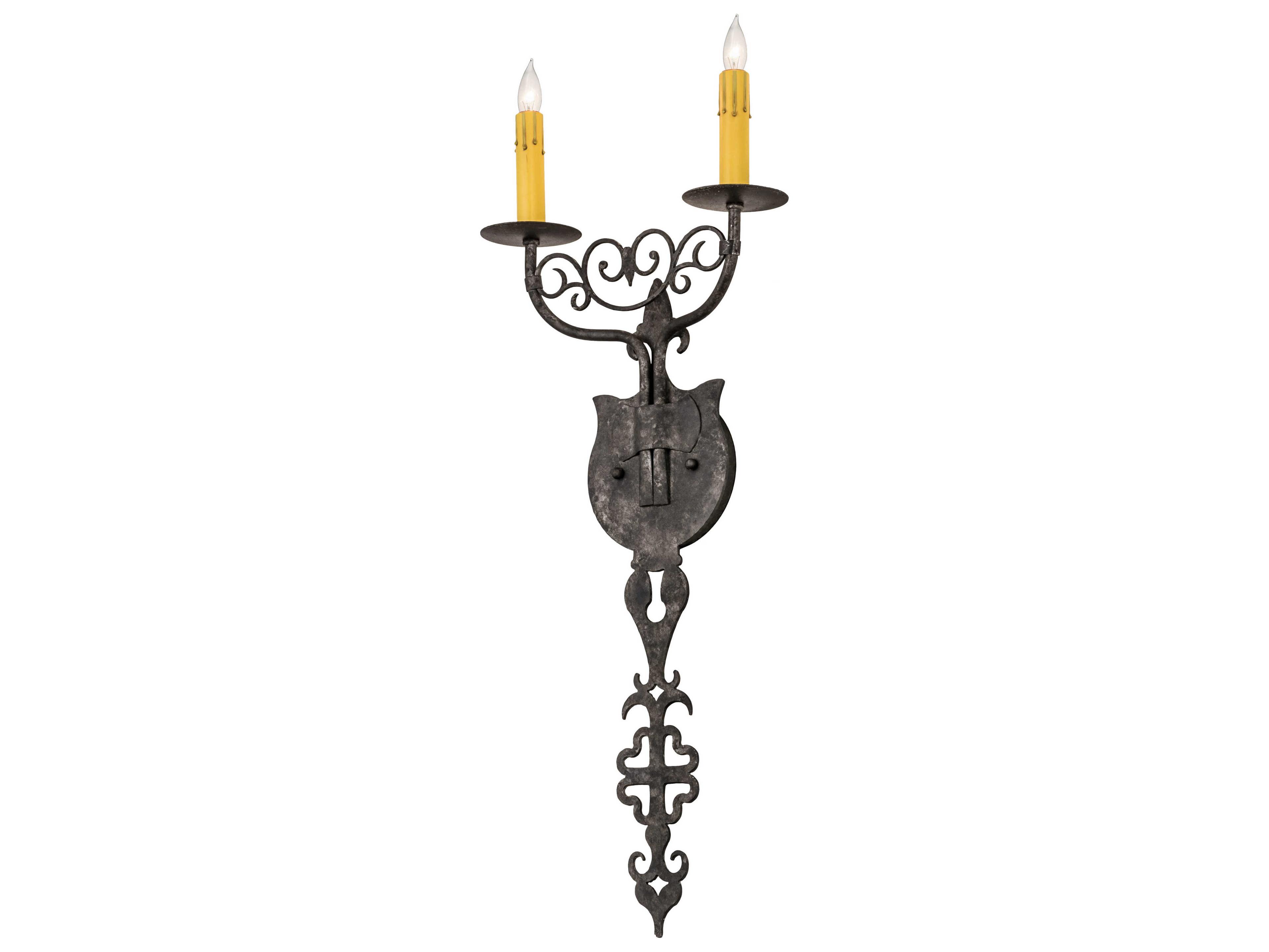 Meyda 2-Light Gray Wall Sconce