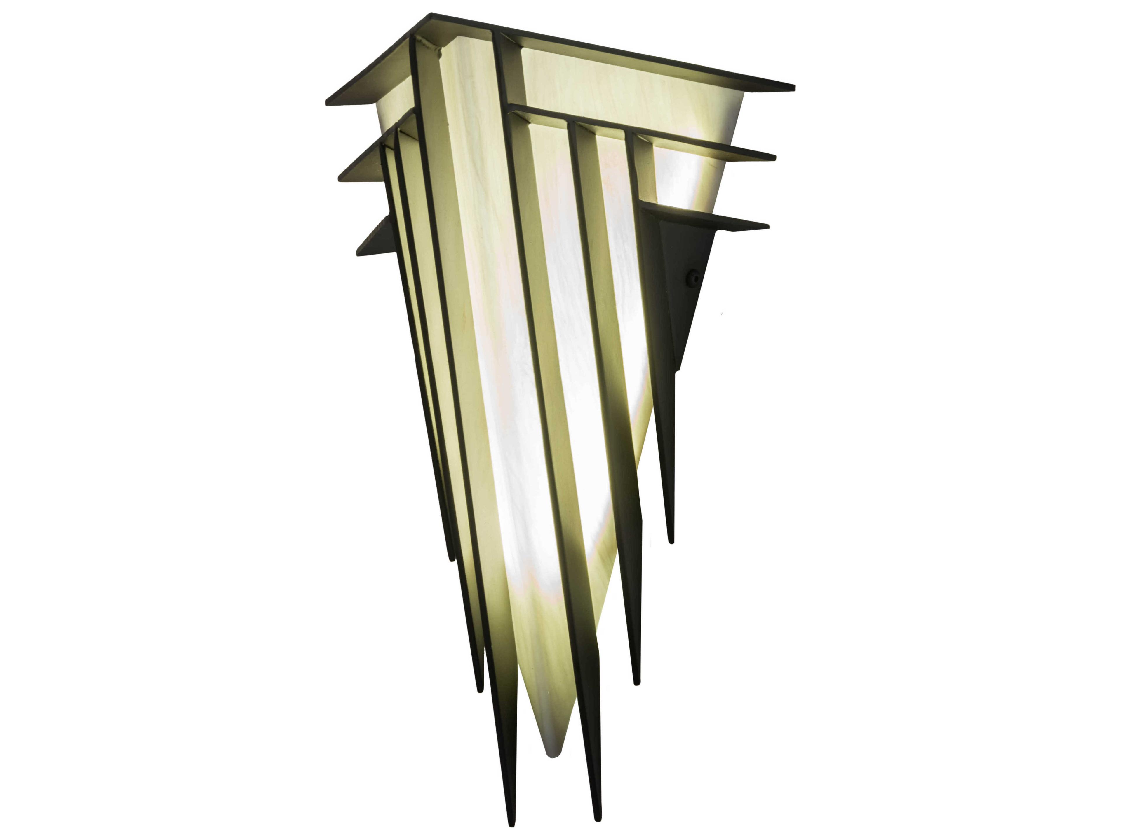 1-Light Black Glass Wall Sconce