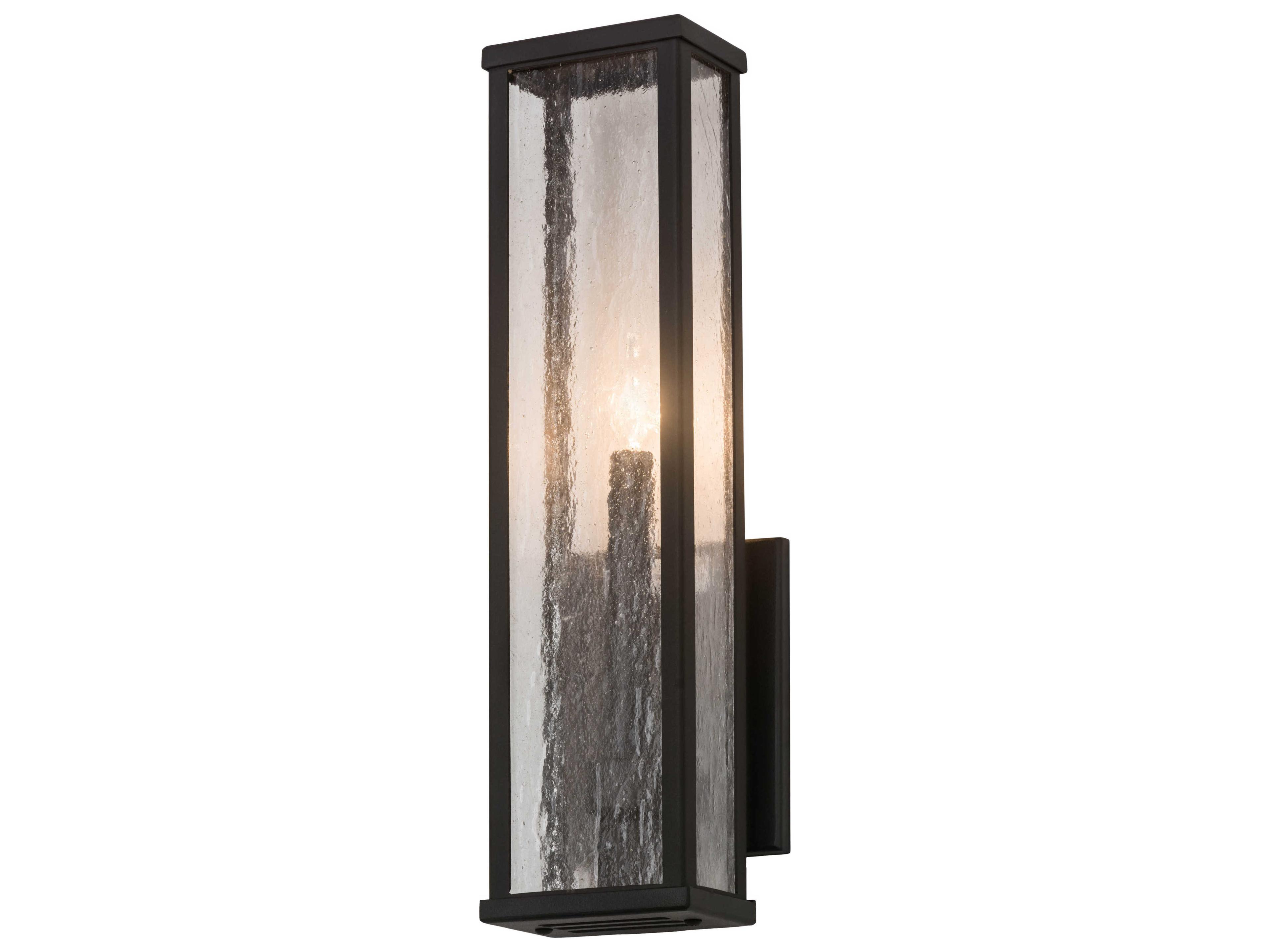 1-Light Black Glass Wall Sconce