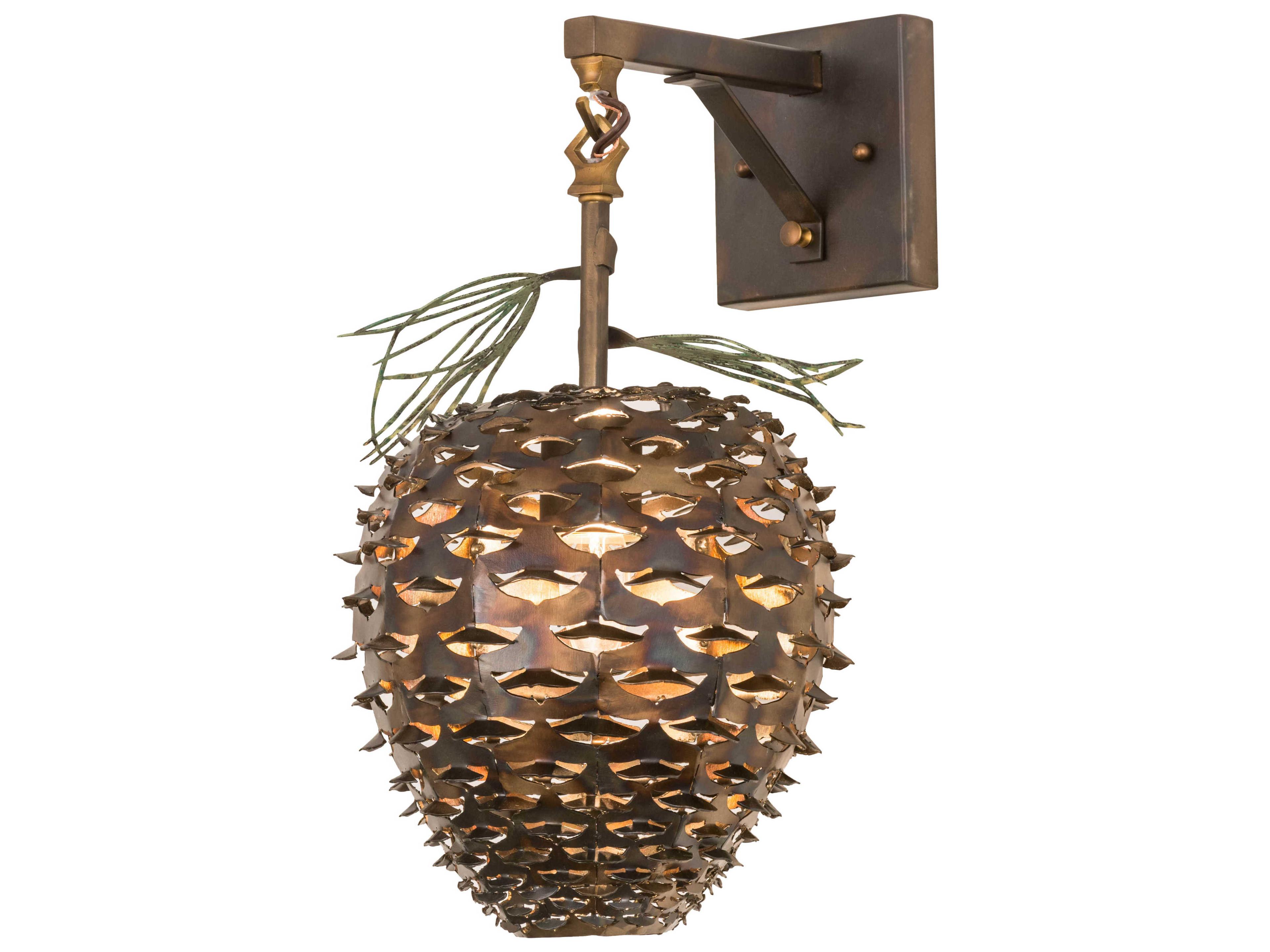 1-Light Copper Glass Wall Sconce