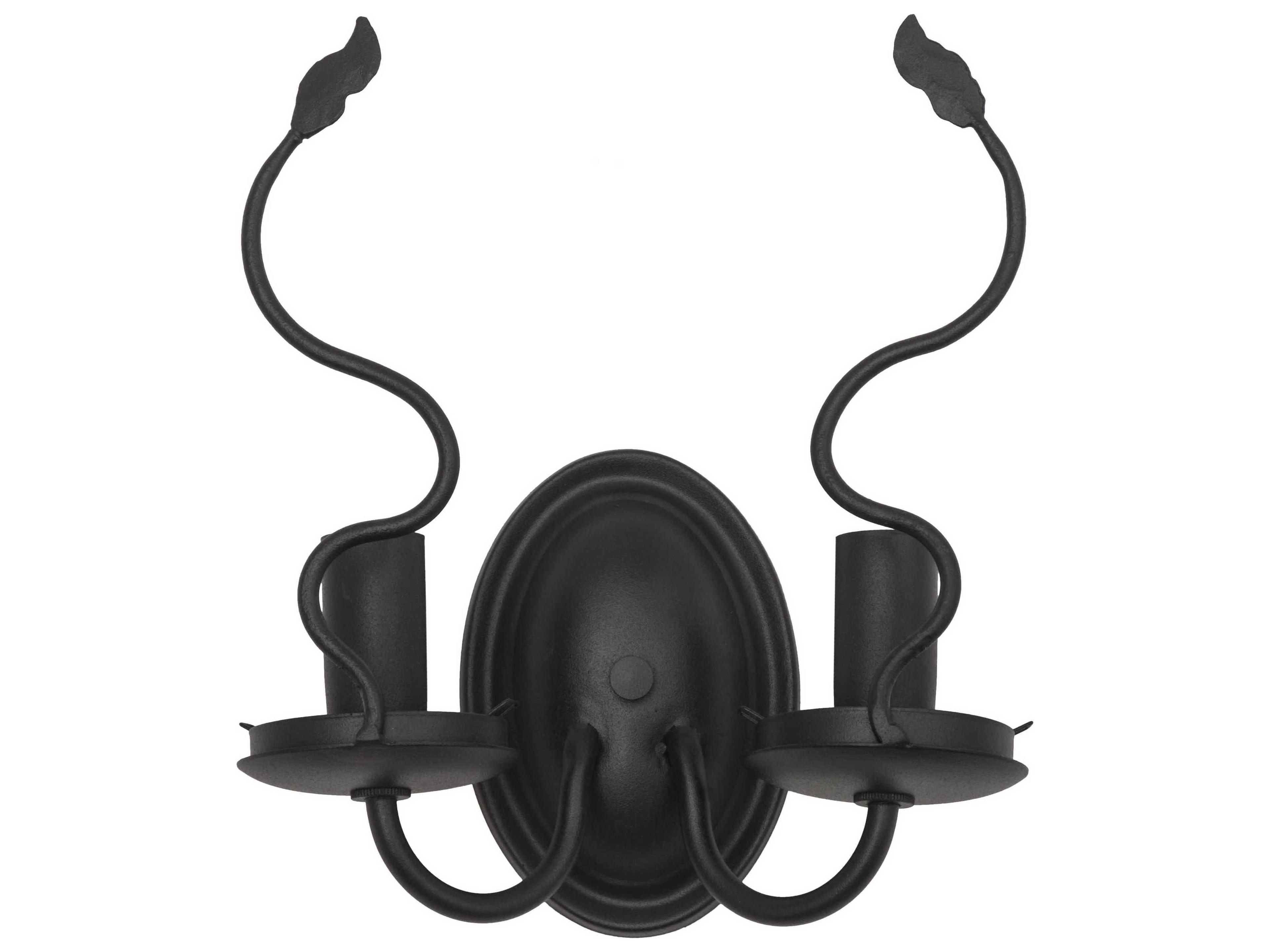 Tuscan Vineyard 2-Light Black Wall Sconce