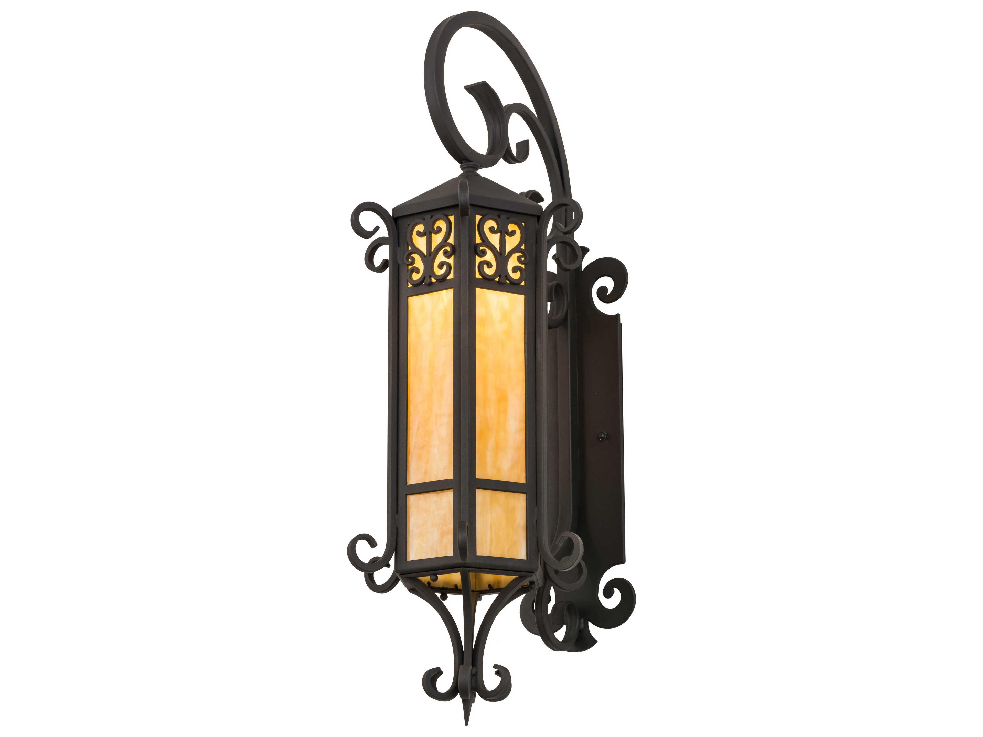 Caprice Black Glass Wall Sconce