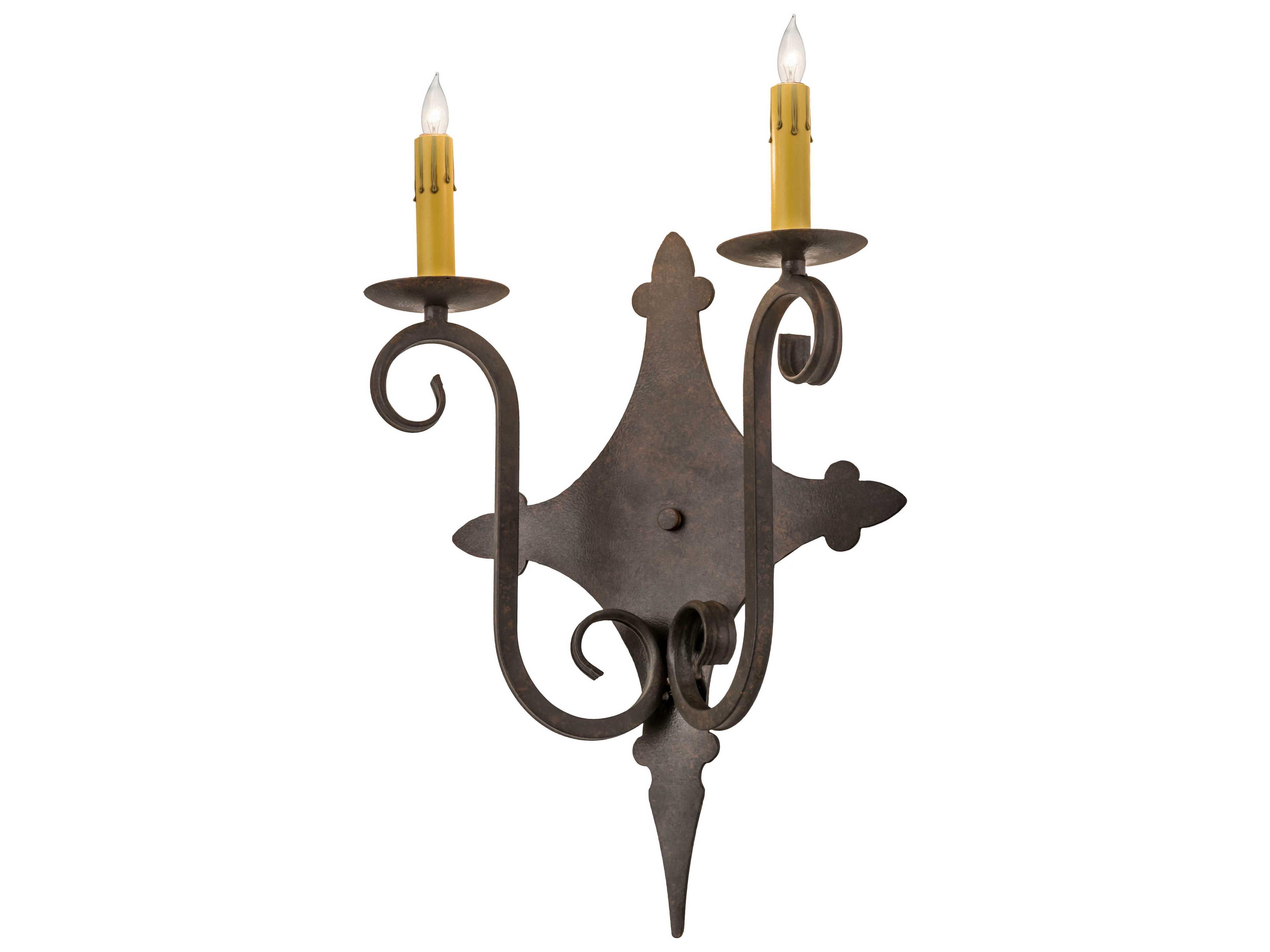 Angelique 2-Light Brown Glass Wall Sconce