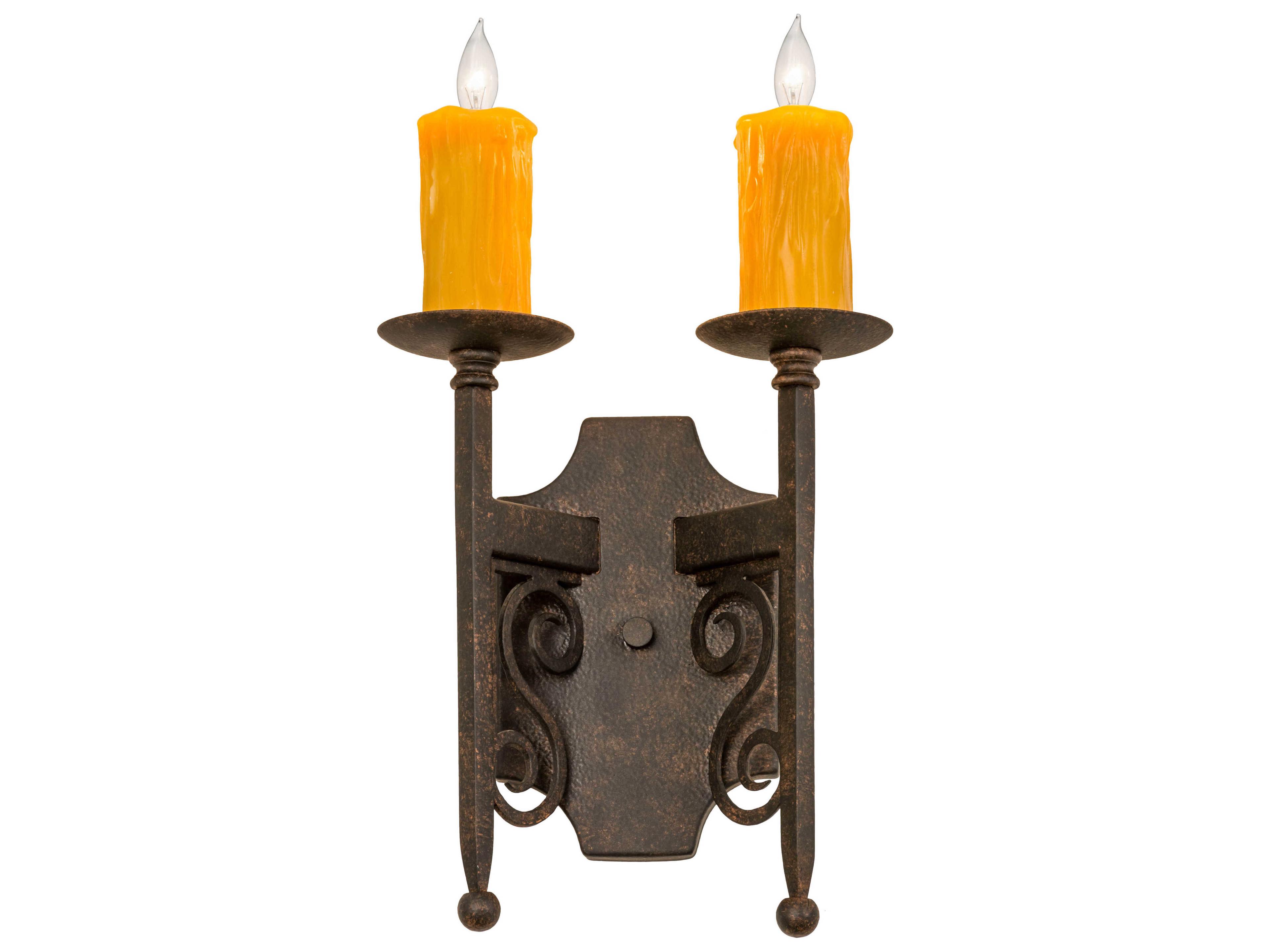 Toscano 2-Light Brown Glass Wall Sconce