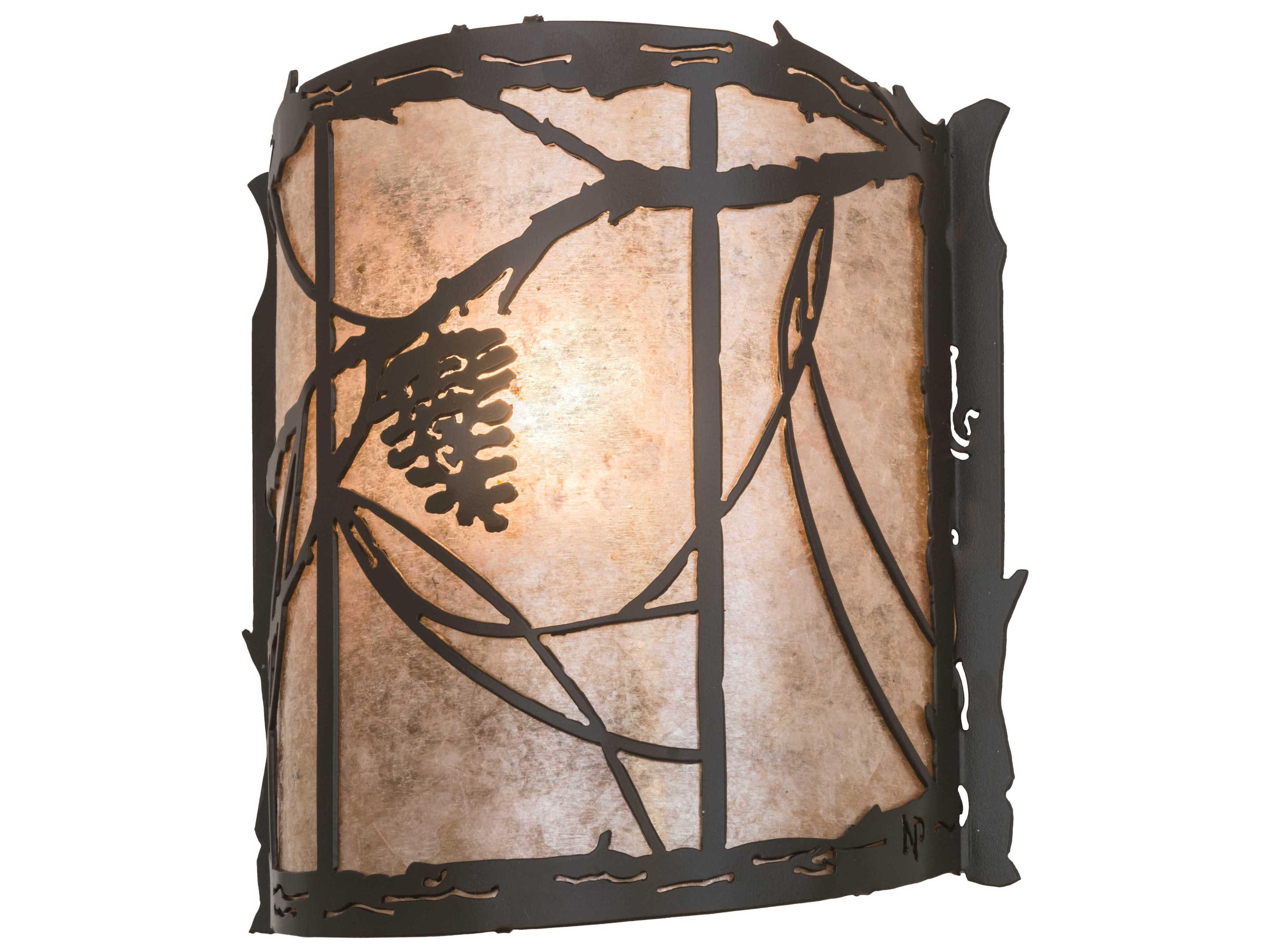 Whispering Pines 1-Light Bronze Glass Wall Sconce