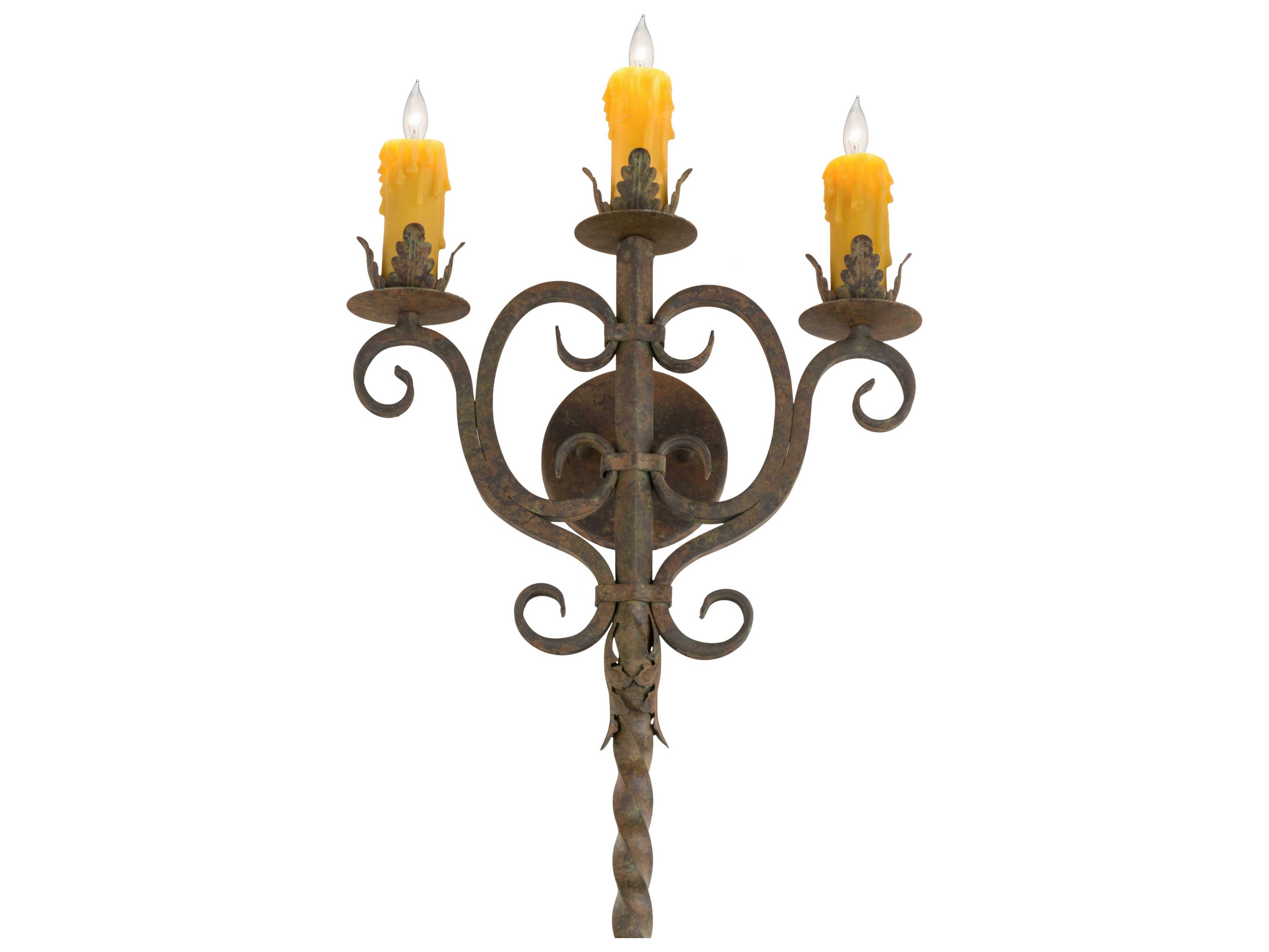 Palmira 3-Light Brown Glass Wall Sconce
